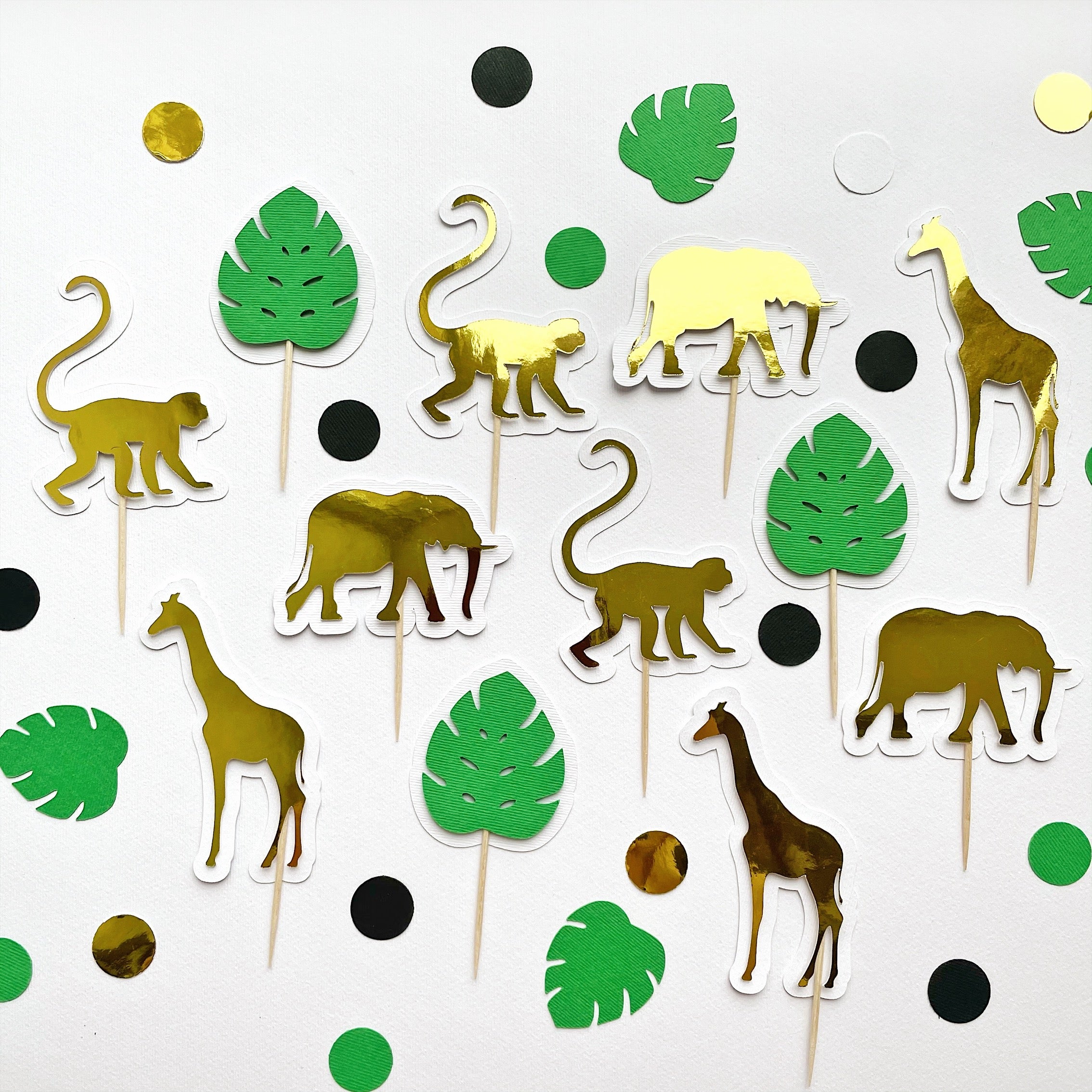 Jungle Cupcake Toppers Wild One 1st Birthday Decorations
