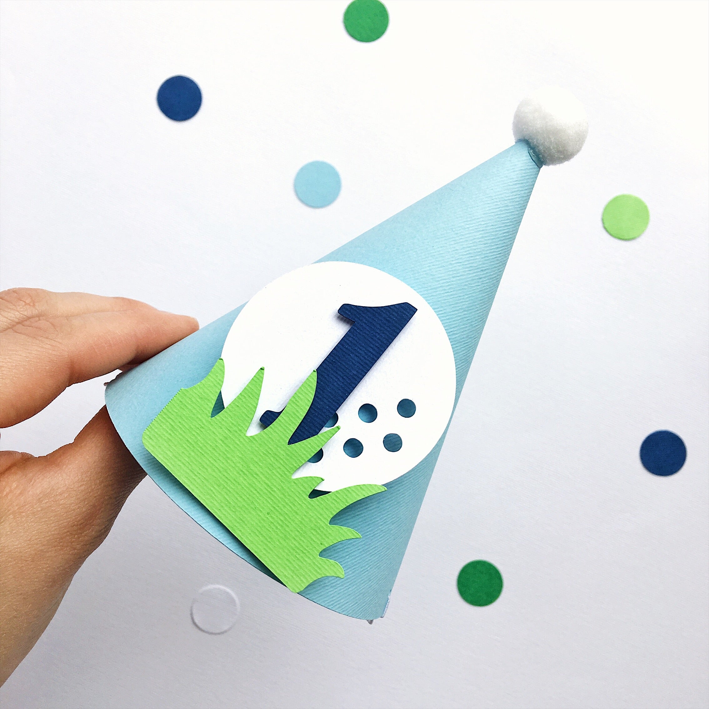 Boy First Birthday Golf Party Hat Hole in One Decorations