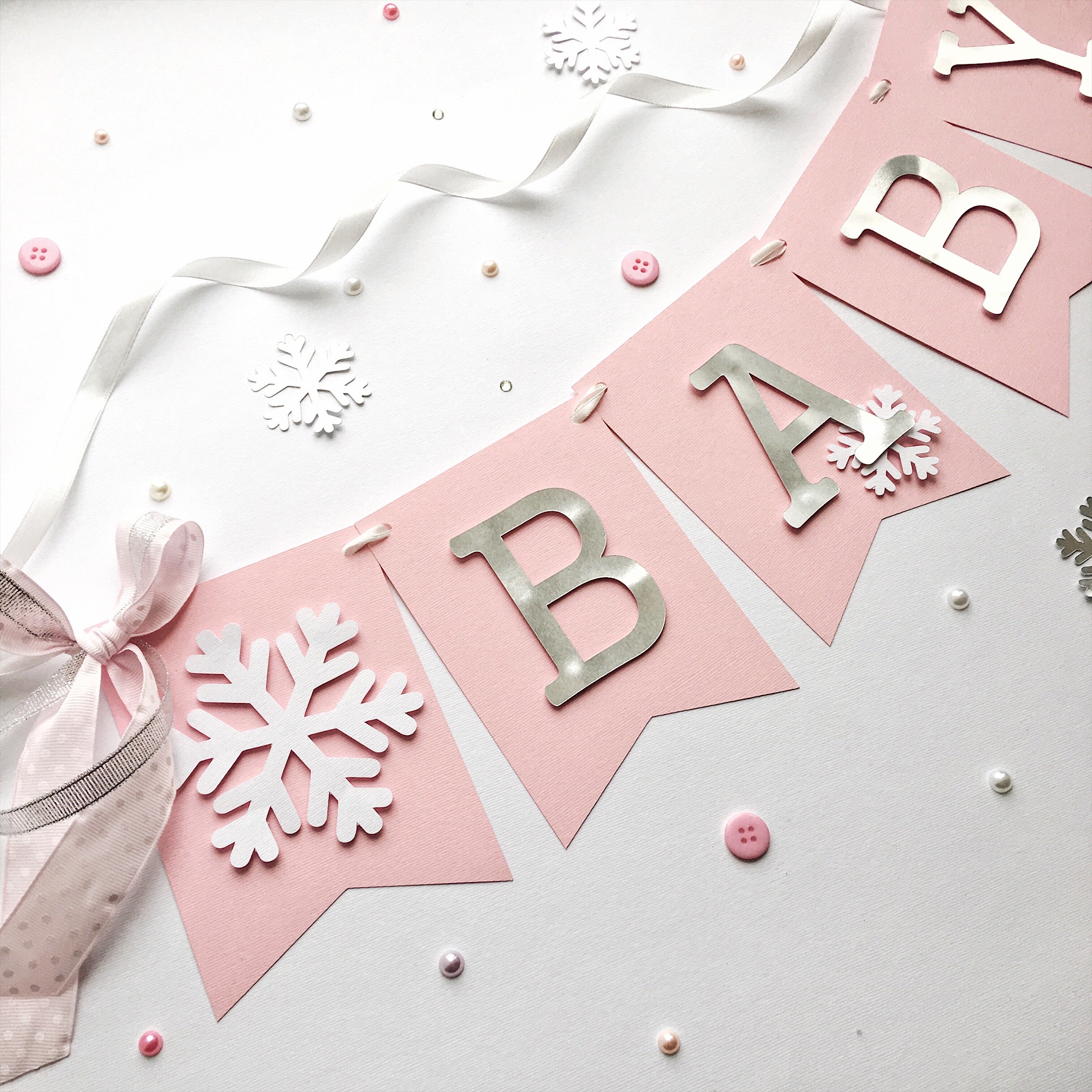 Snowflake Baby Shower Banner - Baby It's Cold Outside Decorations