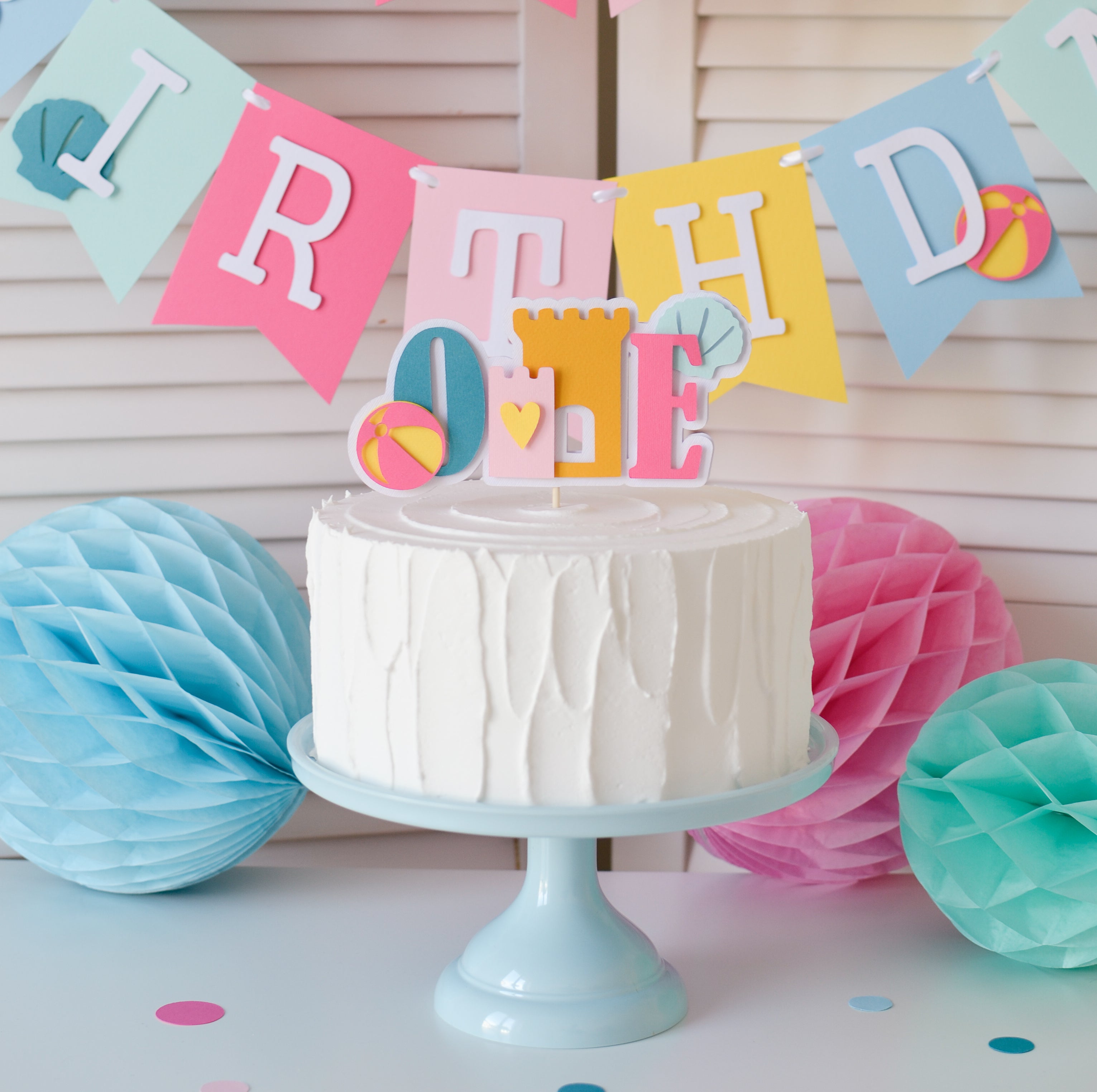 Beach Ball Party Decorations 1st Birthday Bundle Splish Splash Birthday Pool Party Decorations Summer Fun Custom Personalized First Birthday