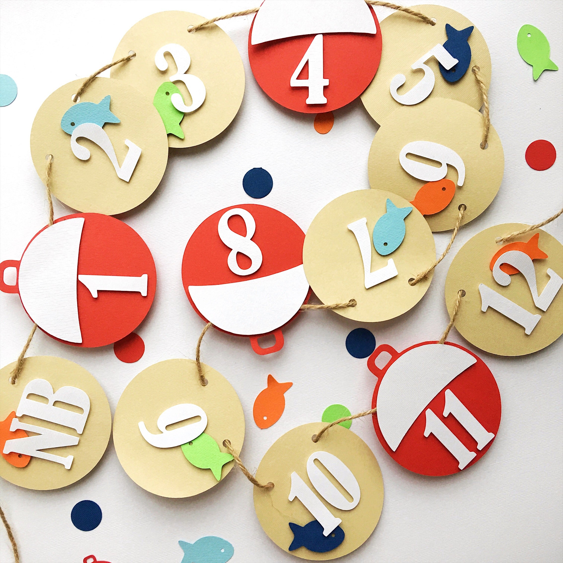 Fishing 1st Birthday Decorations OFishally One Party Fishing 12 Month Photo Banner