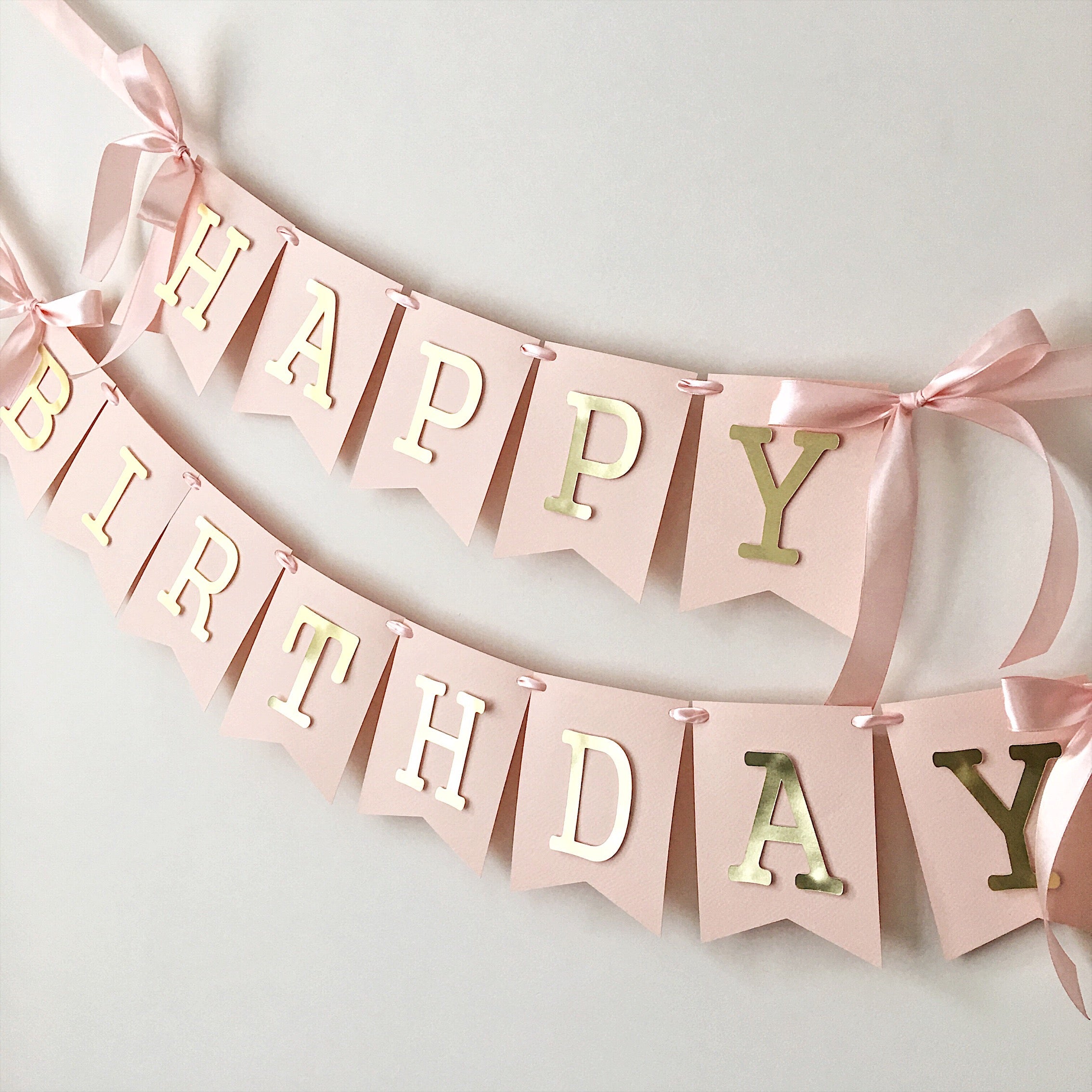 Blush Birthday Decorations Blush Gold Banner