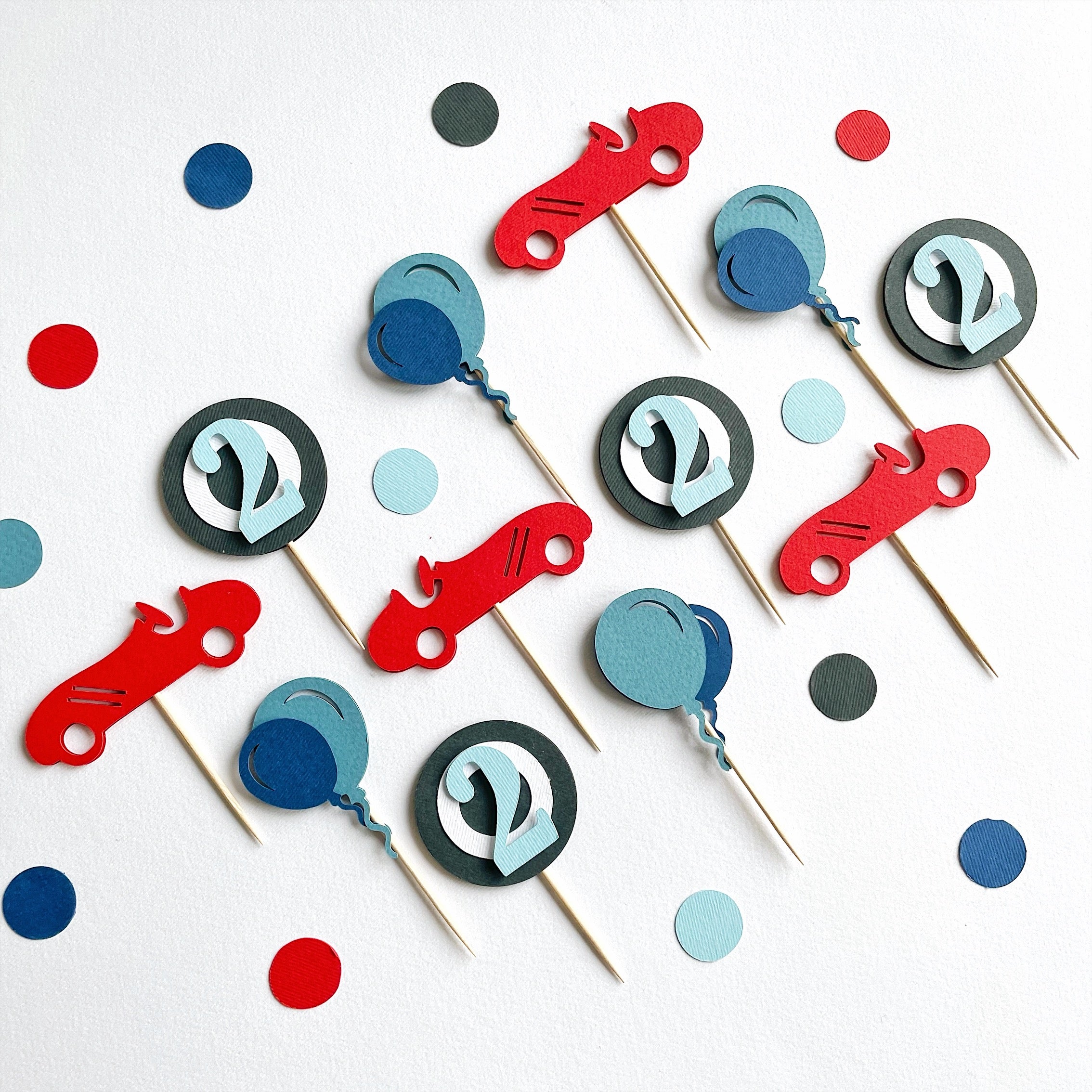 Race Car Cupcake Toppers Vintage Race Car Birthday Party Decorations
