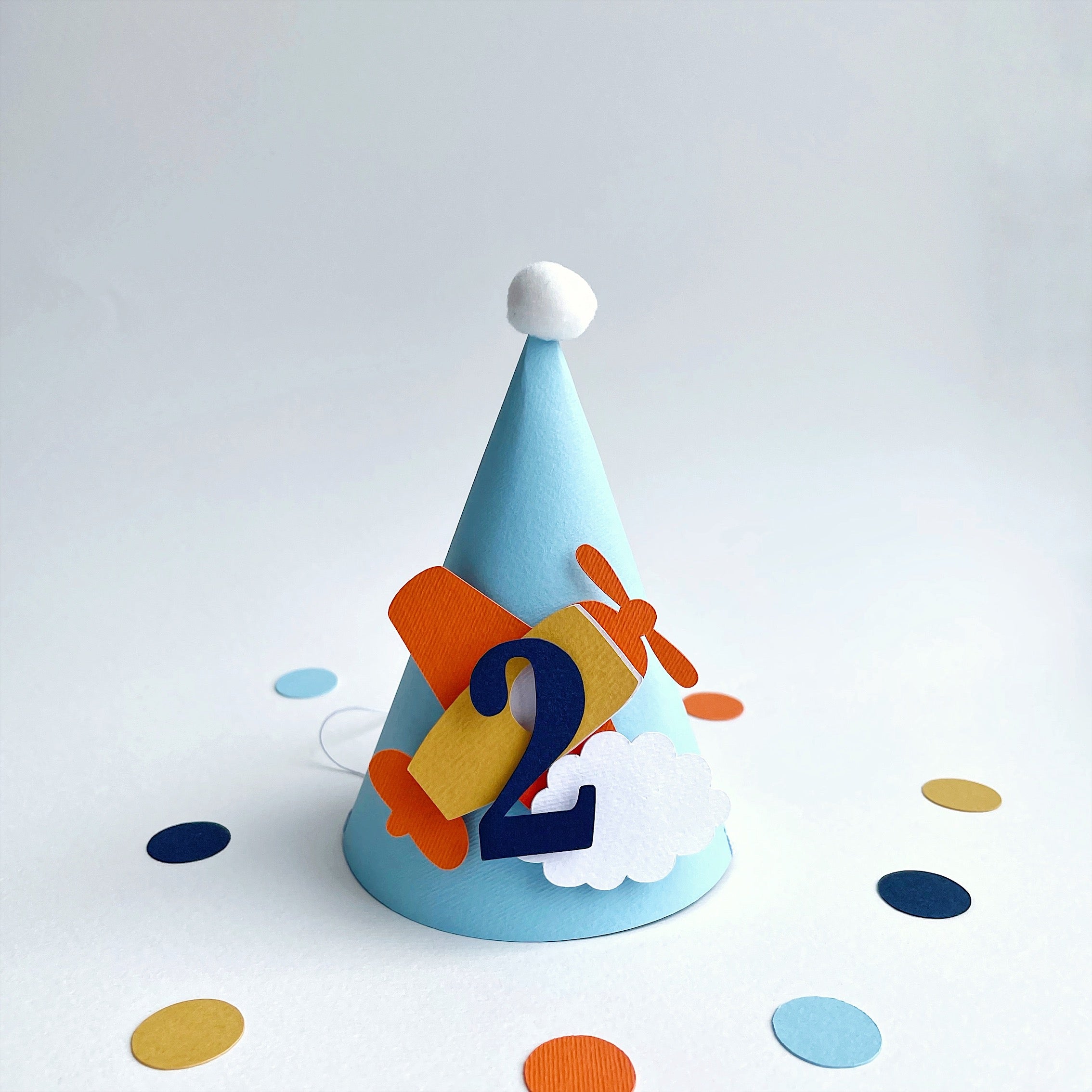 Airplane Two Party Hat  Time Flies theme  Aiplane 2nd Birthday