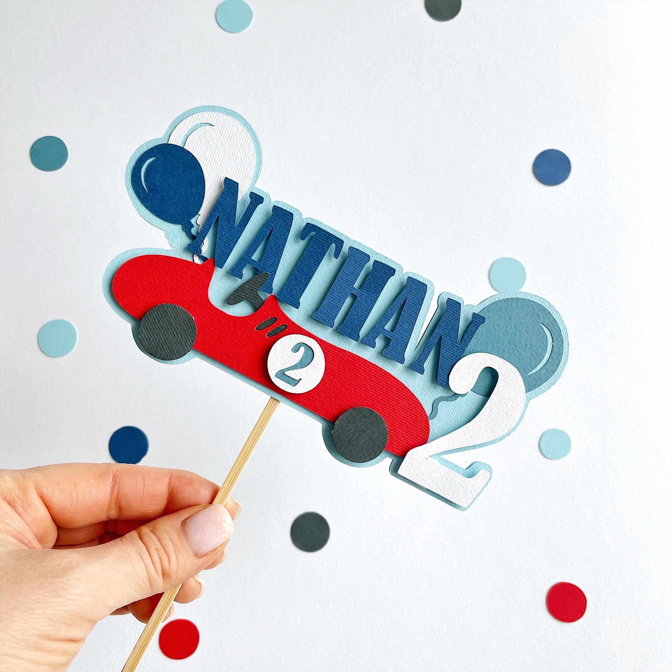 Race Car Name Cake Topper Two Fast Party Vintage Race Car Birthday
