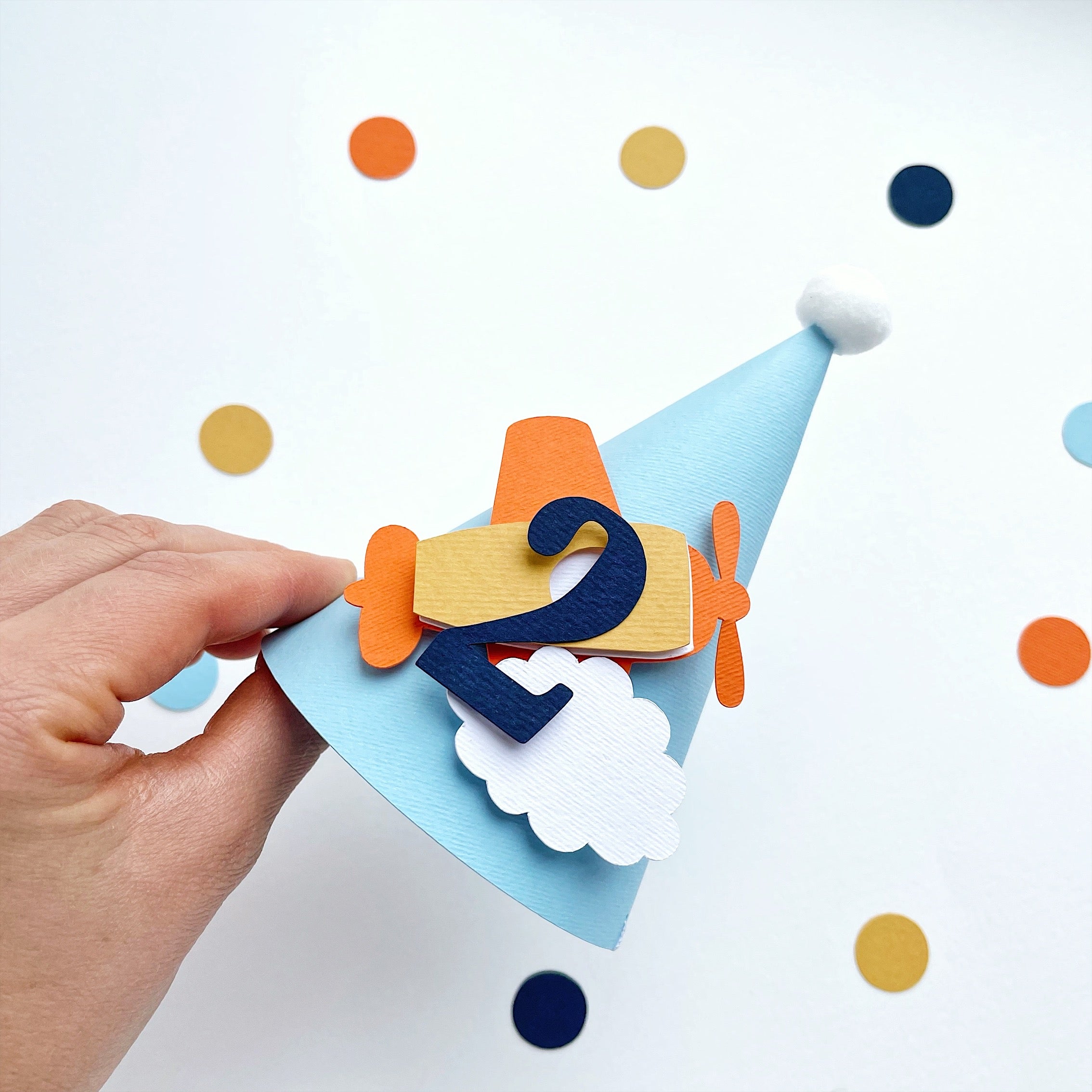 Airplane Two Party Hat  Time Flies theme  Aiplane 2nd Birthday