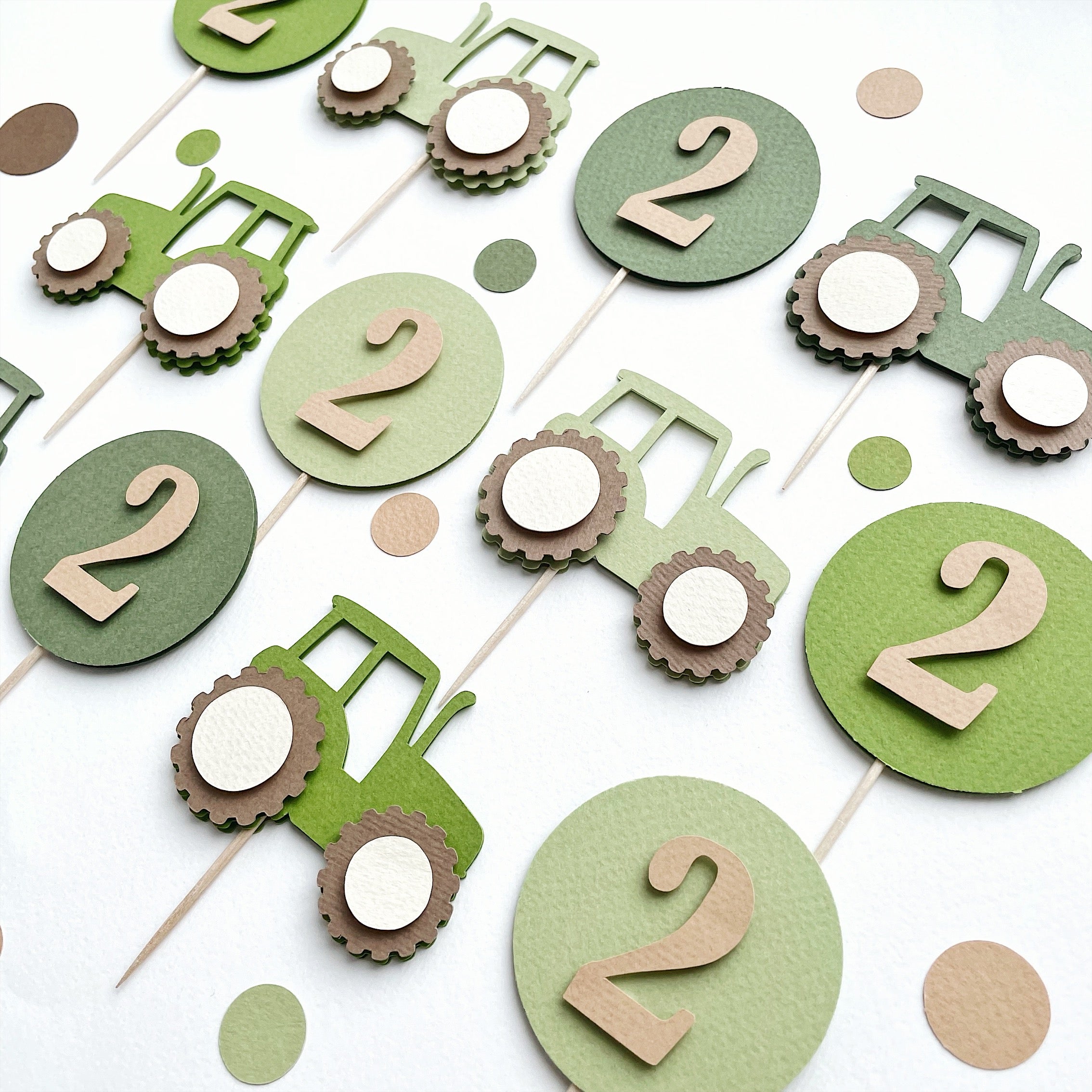 Tractor Cupcake Toppers Tractor Decorations by FUNSTACRAFT Farm theme Birthday