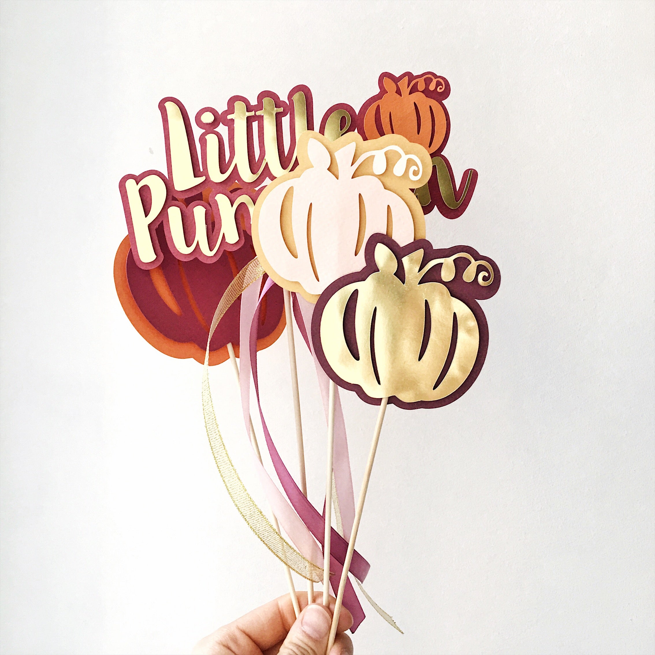 Little Pumpkin Centerpieces Fall Baby Girl Shower Pumpkin Topper Our Little Pumpkin 1st Birthday Decorations Fall Birthday Table Decor