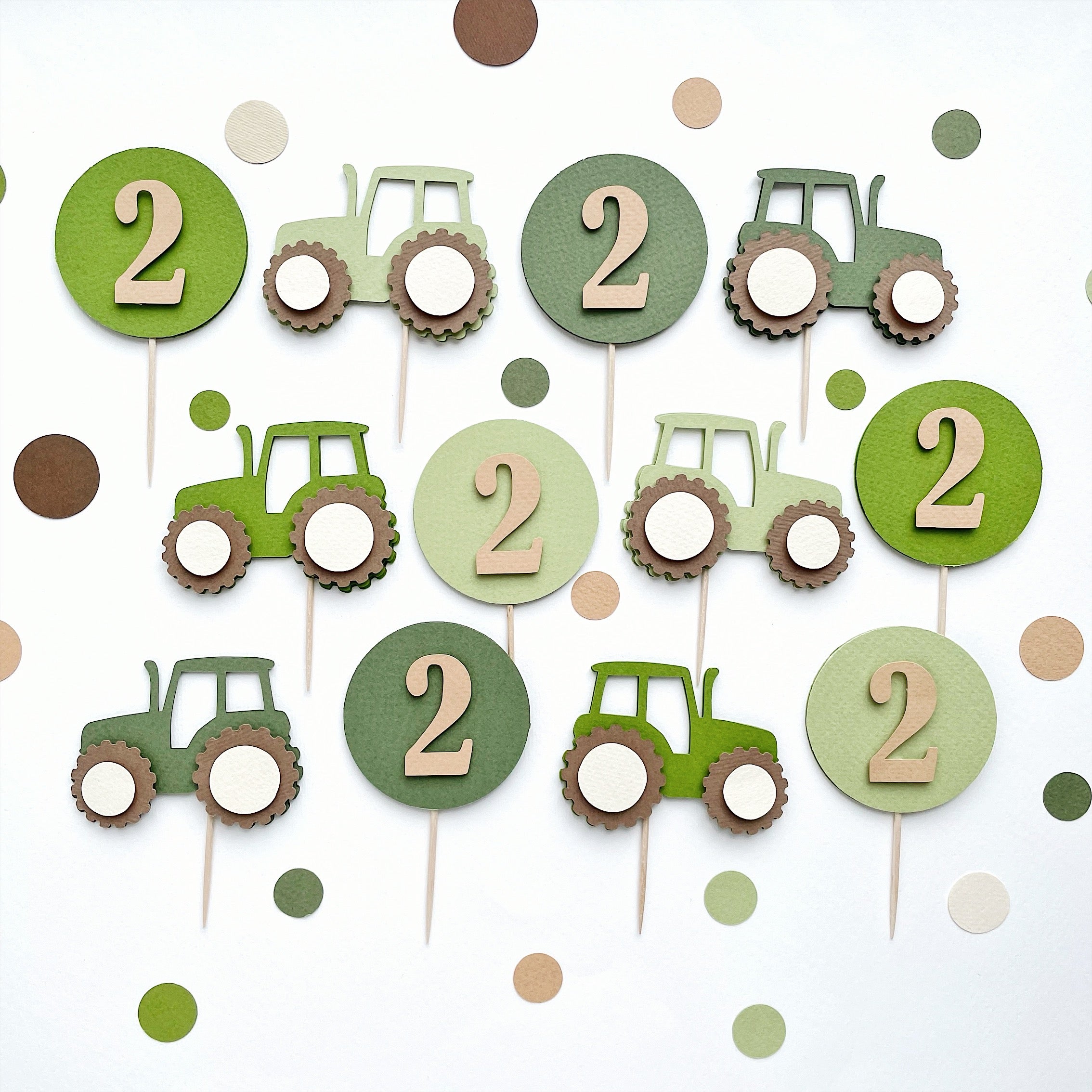 Tractor Cupcake Toppers Tractor Decorations by FUNSTACRAFT Farm theme Birthday