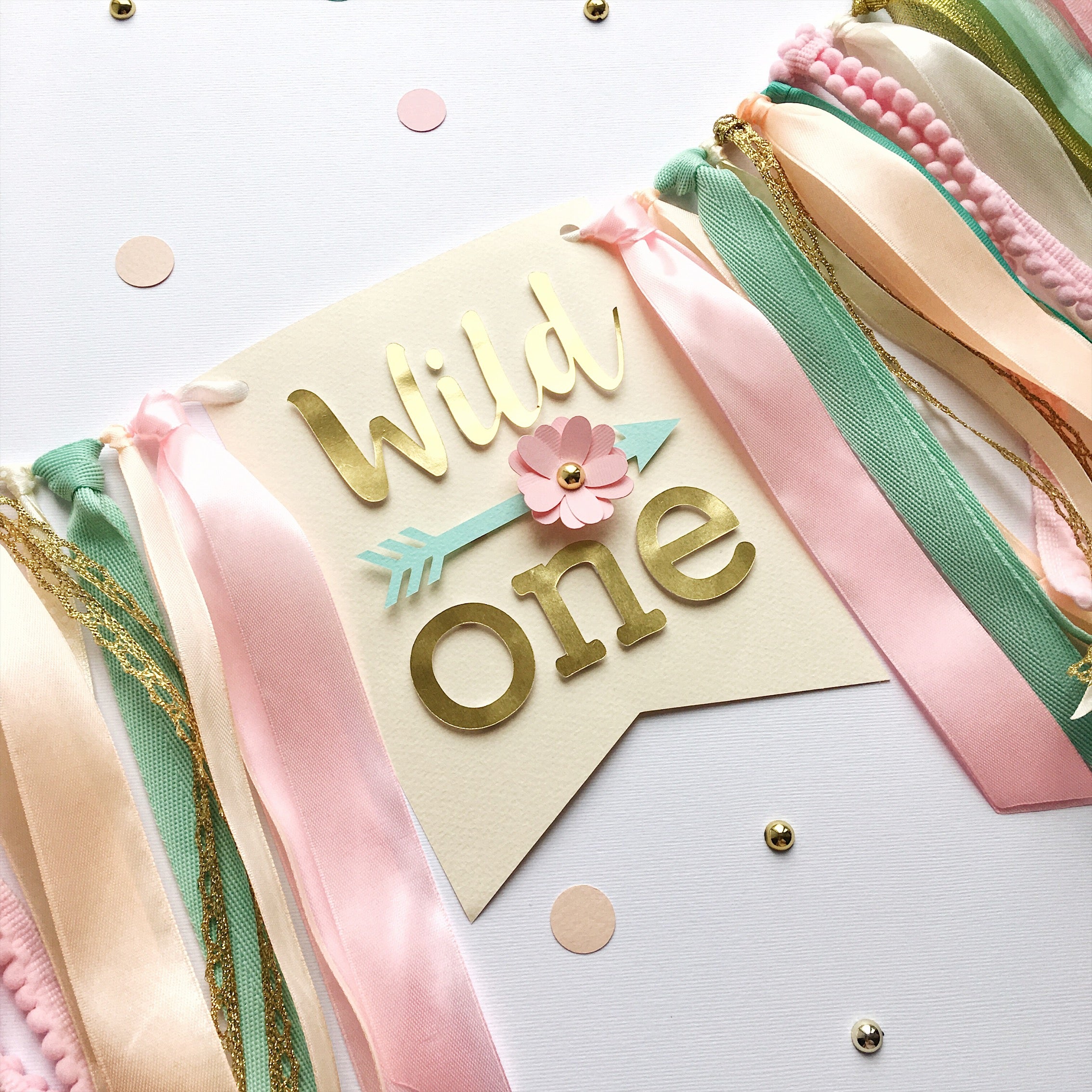Wild One First Birthday High Chair Wild One Banner Girl Wild One First Birthday Party Decorations Wild One Birthday Ideas Boho Wild One themed Pink Mint party Floral Boho Wild One 1st Birthday
