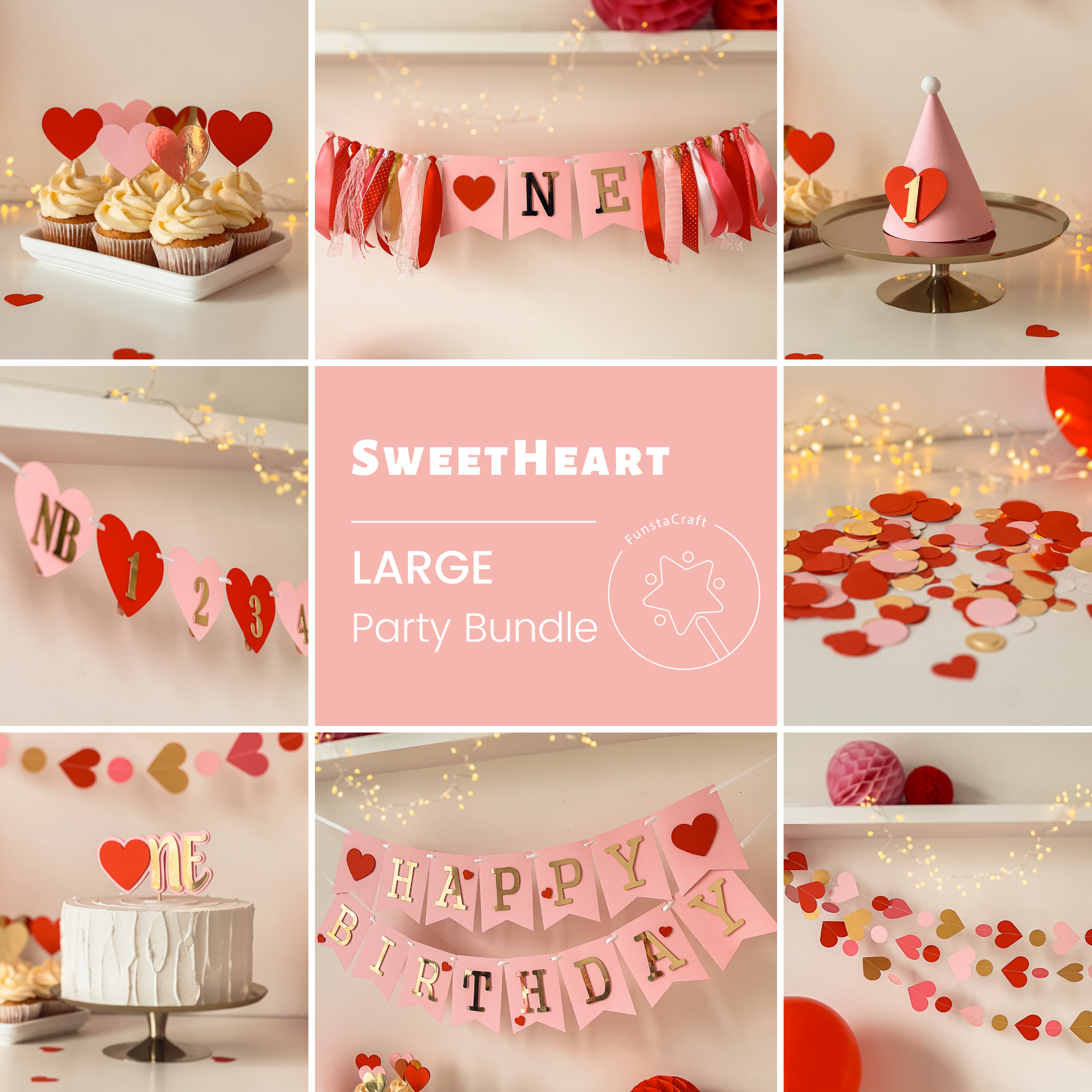 Our Little Sweetheart 1st Birthday Party Bundle Valentines Day Themed First  Birthday Decorations – FUNSTARCRAFT