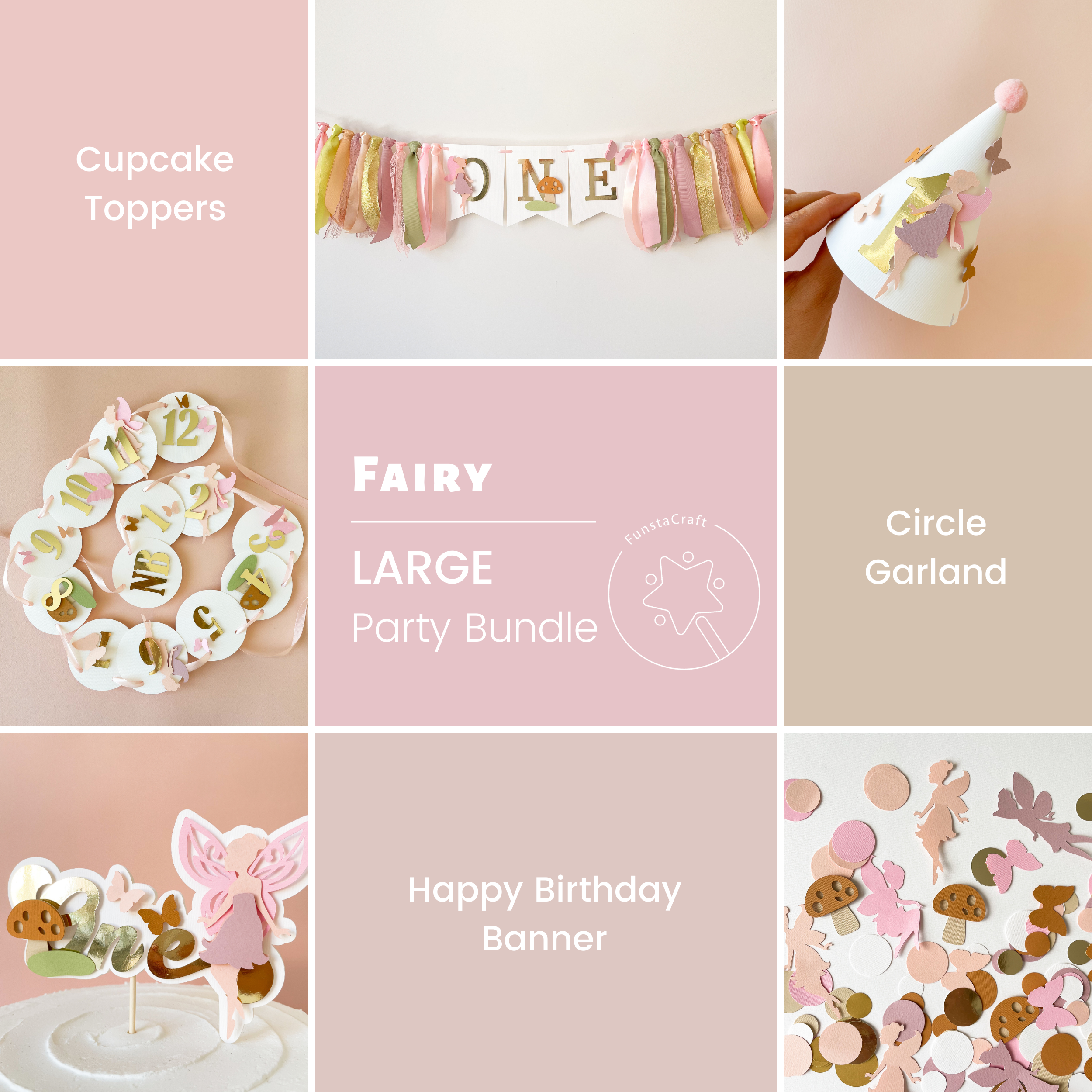 Fairy 1st Birthday Party Bundle Wildflower Birthday Fairy Garden Party