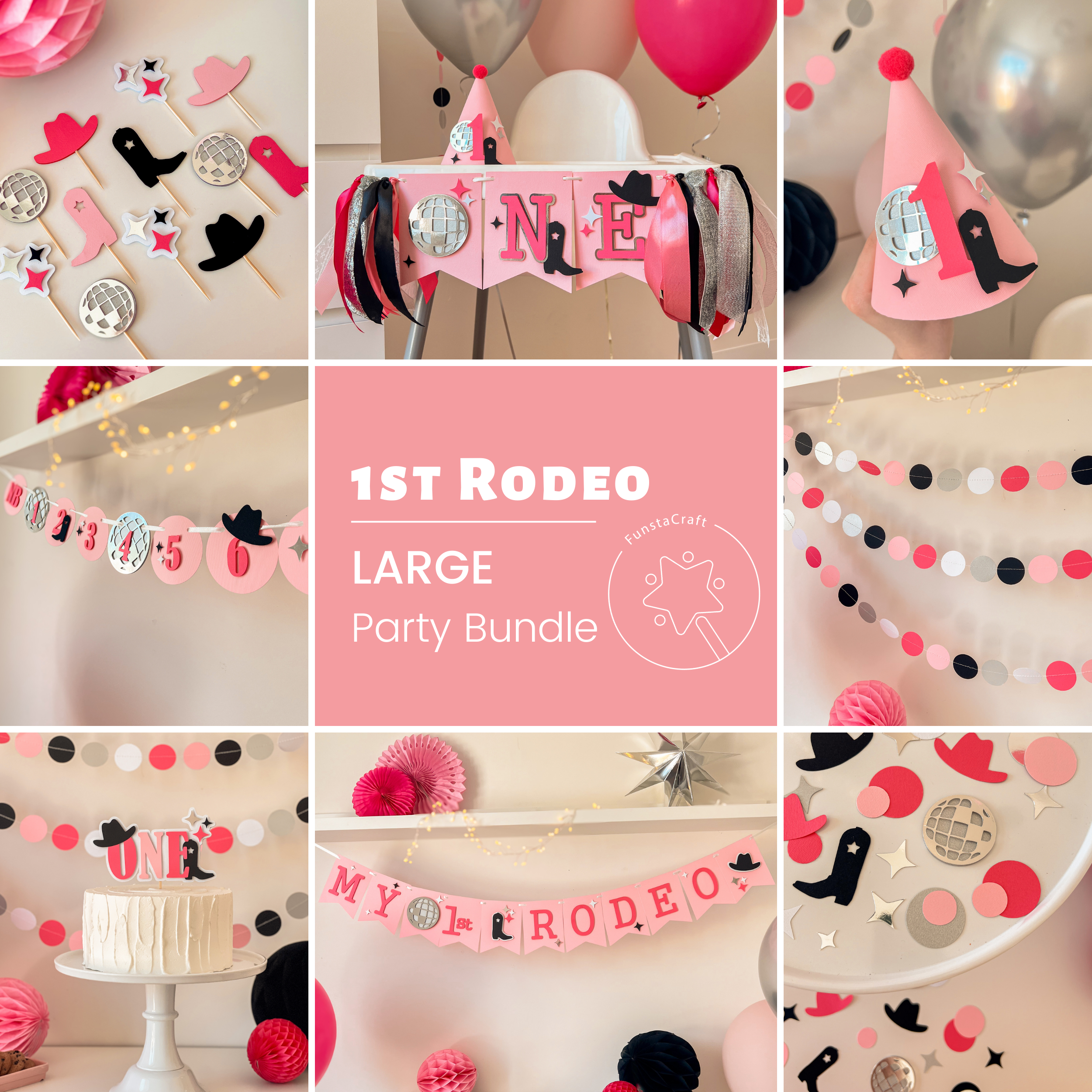 My First Rodeo Birthday Party Bundle Disco Cowgirl Birthday