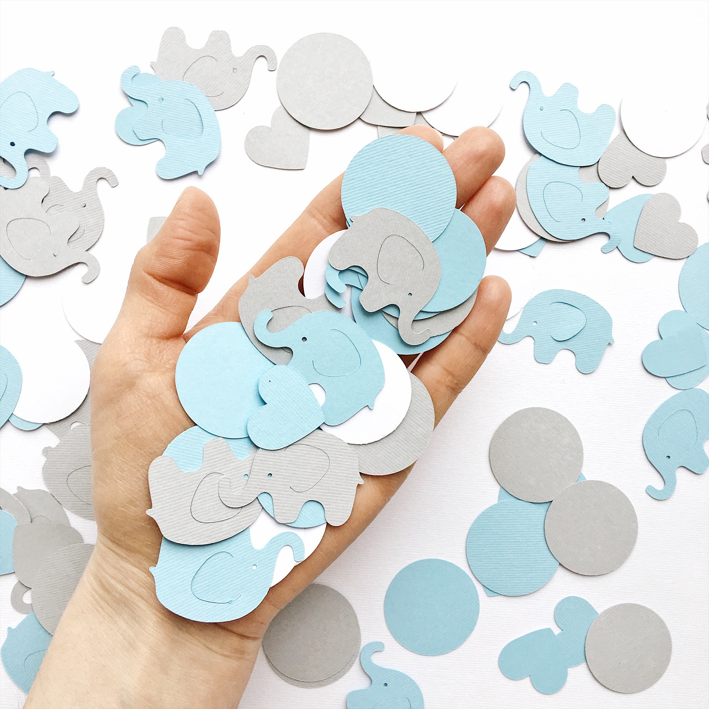 Elephant Paper Confetti Blue Elephant 1st Birthday Blue Decor for Baby Shower