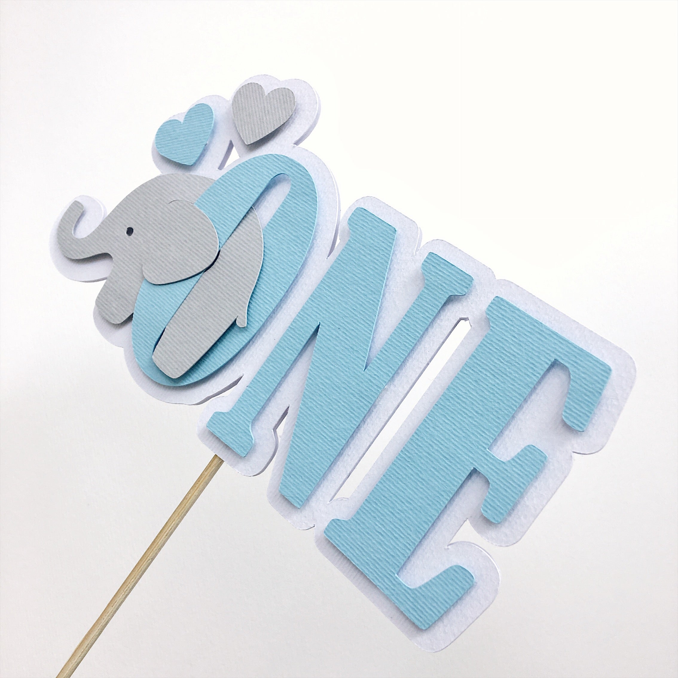 Elephant Cake Topper Blue Elephant Birthday Party 1st Birthday Decorations