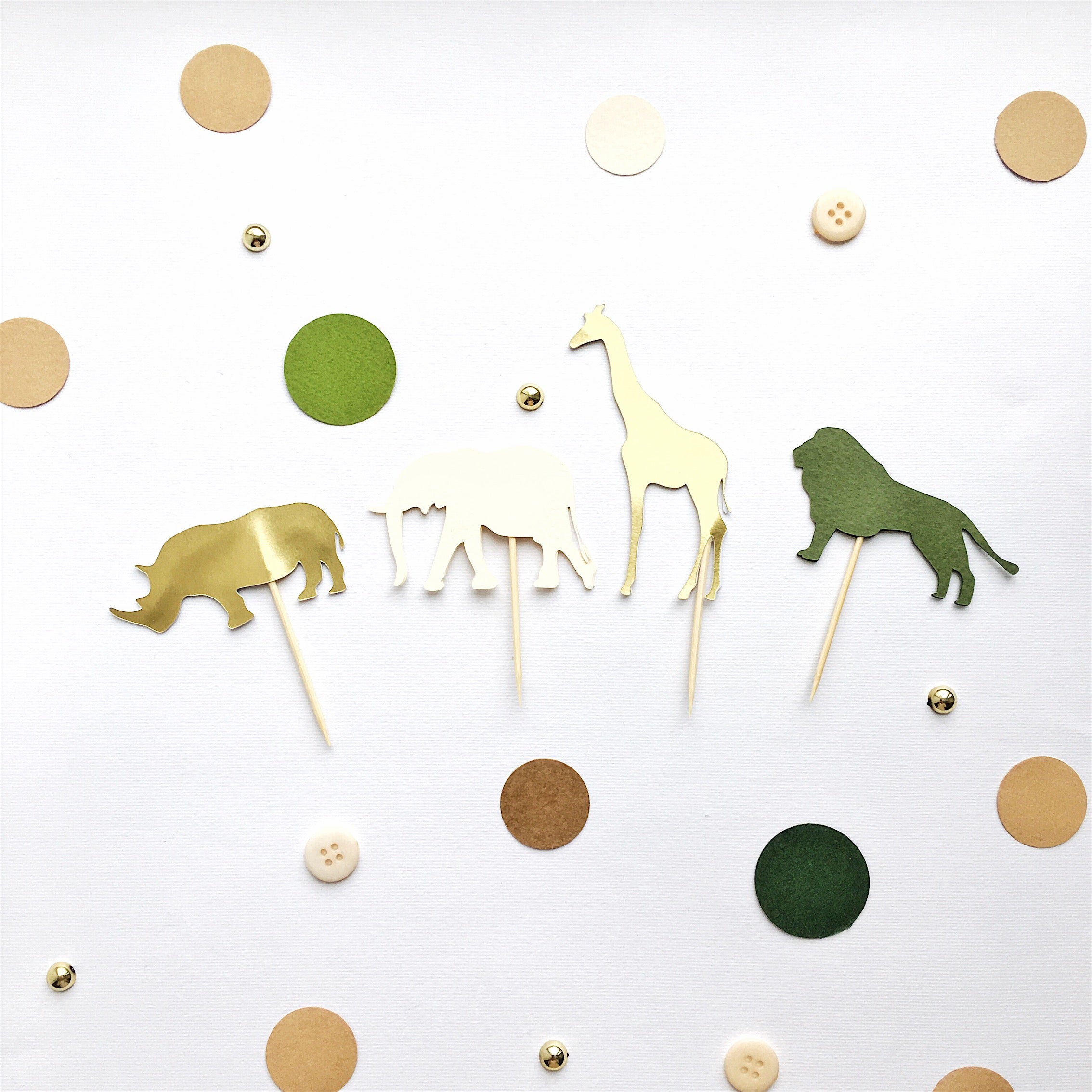 Safari Cupcake Toppers Jungle Baby Shower ZOO themed First Birthday