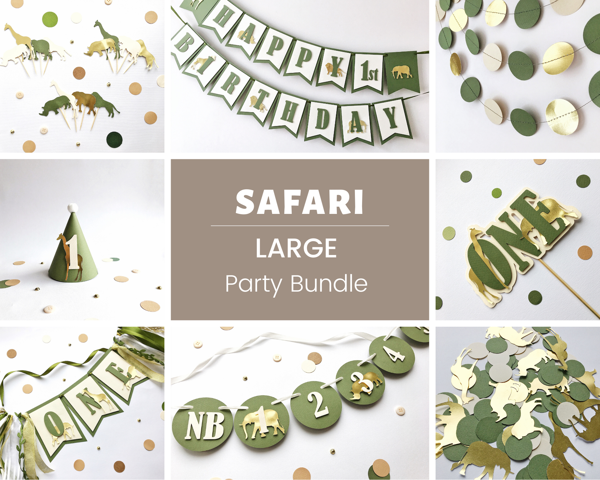 Safari Birthday Bundle Safari First Birthday Decor Muted Safari Birthday Bundle SafarI 1st Birthday Decorations Buy Safari Birthday Decorations
