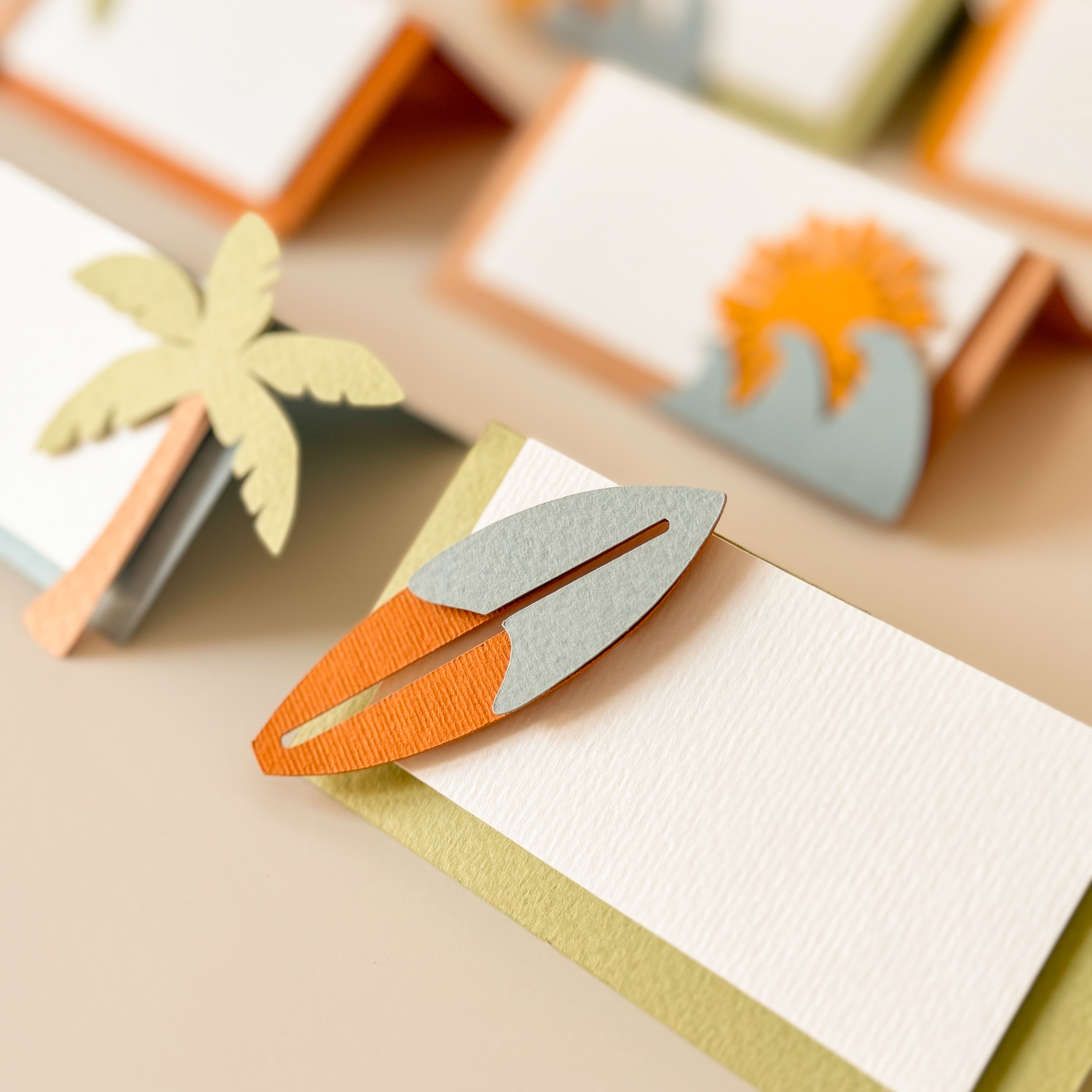 Surf Food Tents The Big One Birthday Little Surfer Place Cards