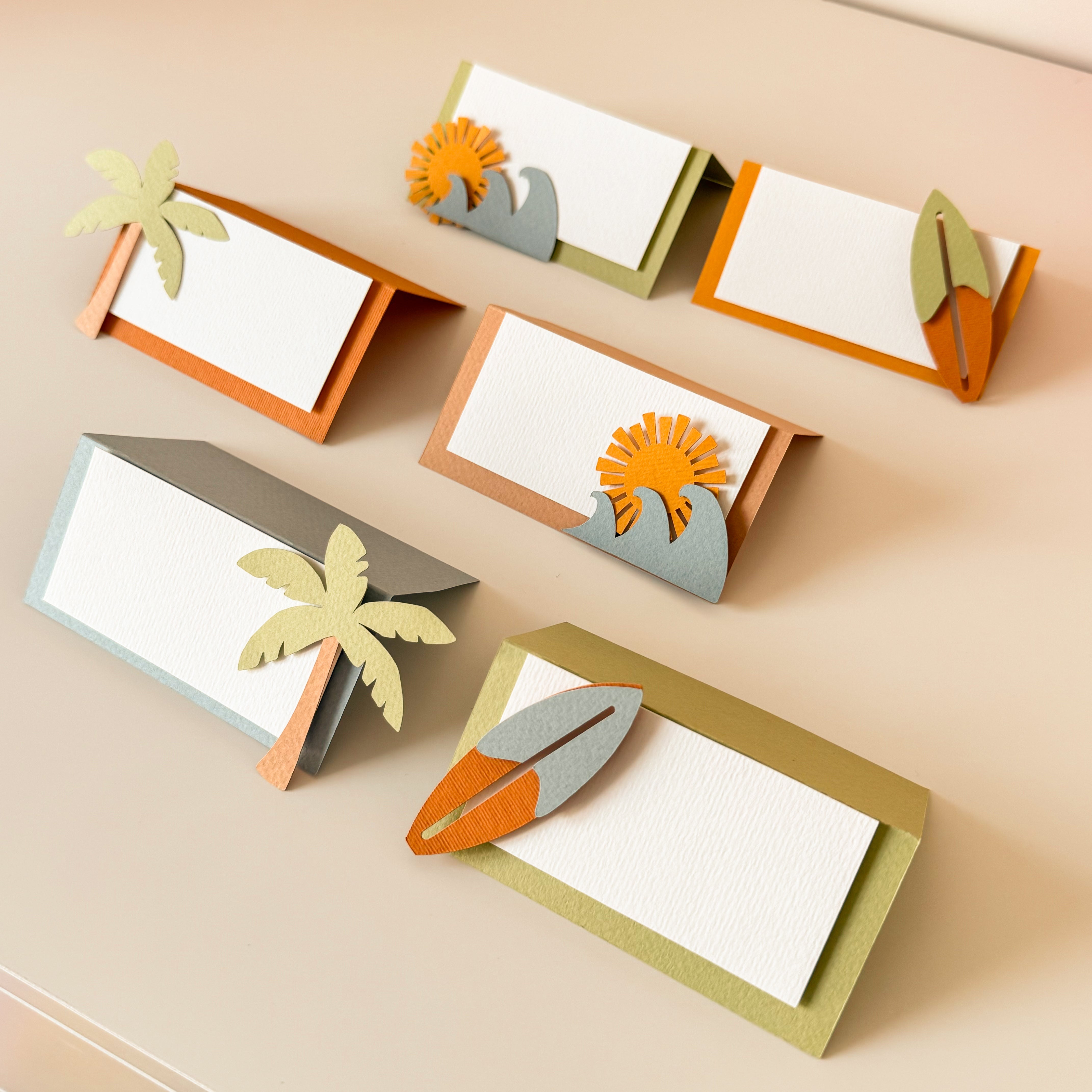 Surf Food Tents The Big One Birthday Little Surfer Place Cards