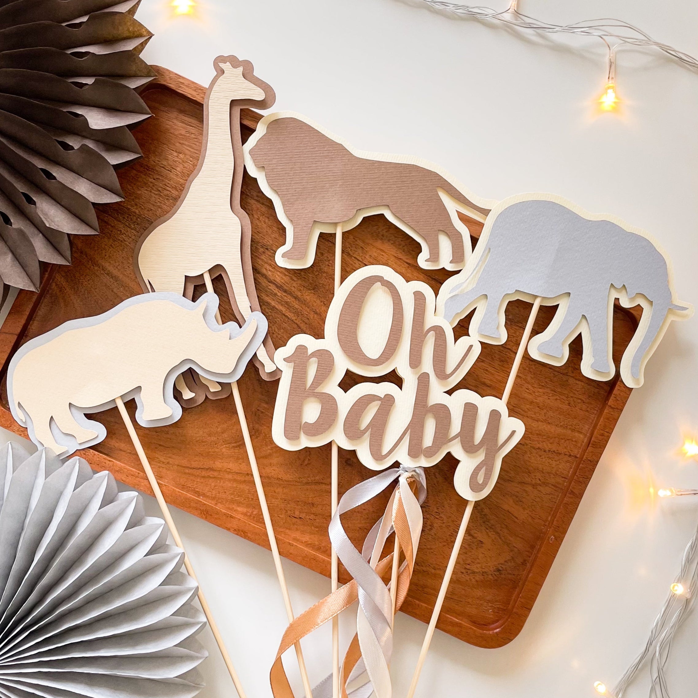 Safari Centerpieces  Safari Baby Shower Oh Baby Cake Topper ZOO theme Baby Shower