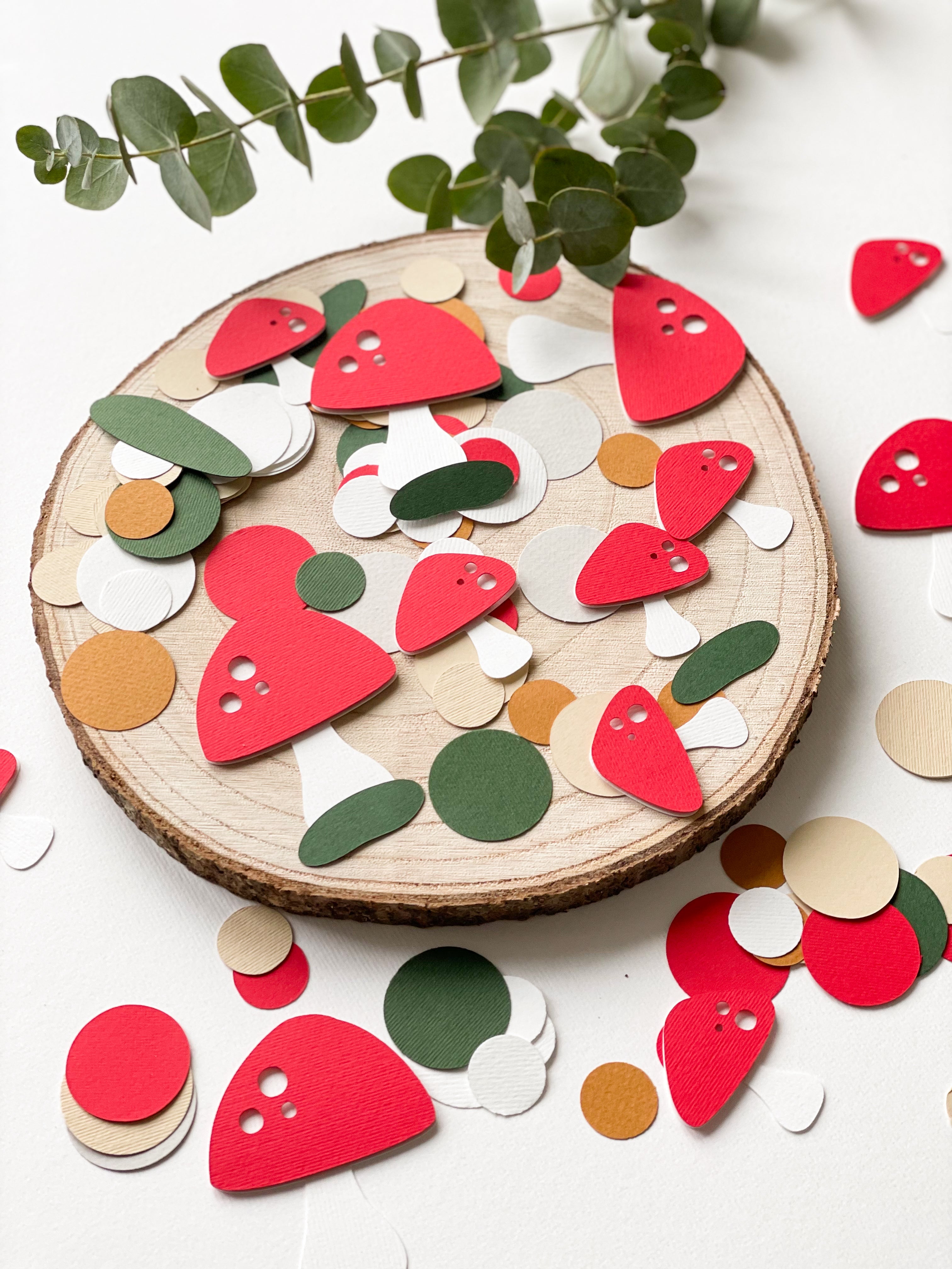 Toadstool Party Confetti Mushroom 1st Birthday Decorations Fairy Garden Party Decor Mushroom Baby Shower Woodland Fairy Theme