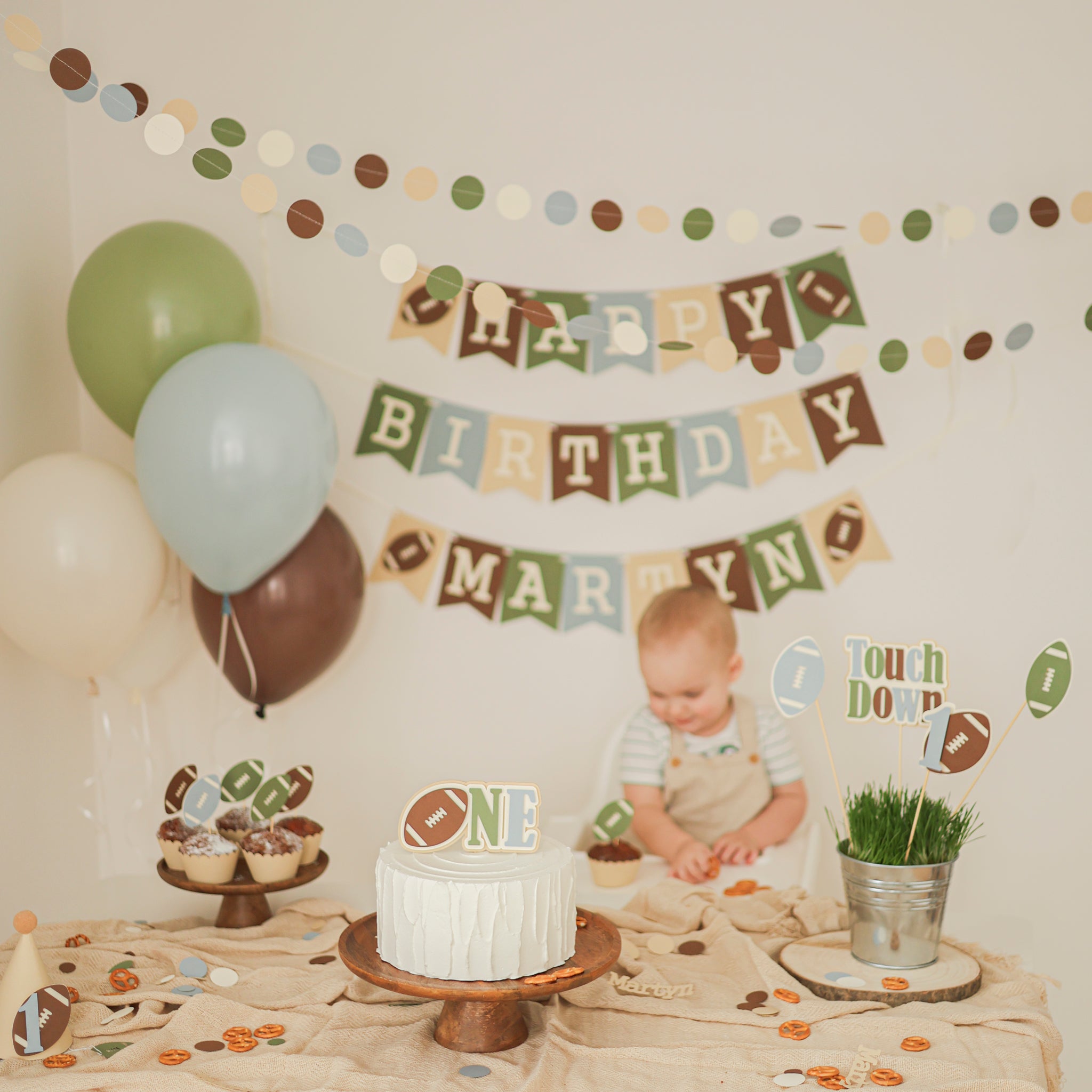 Football Garland, First Year Down Party Decorations