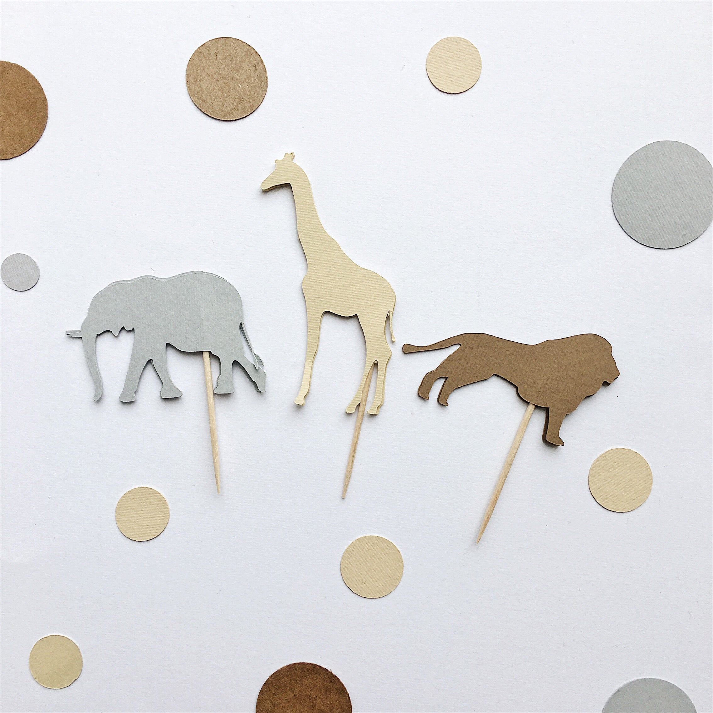 Safari Cupcake Toppers Jungle Baby Shower ZOO themed First Birthday