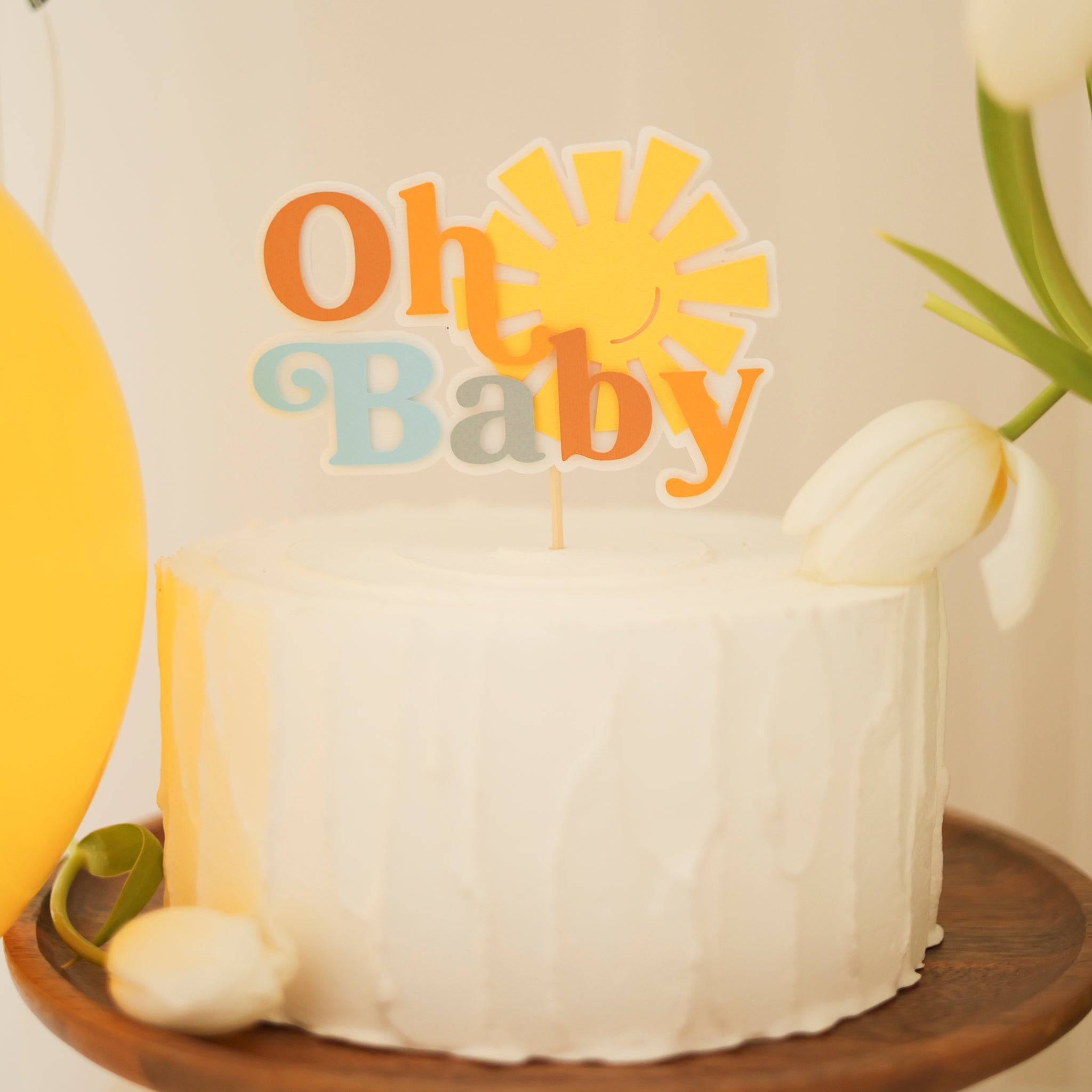 Here Comes The Son Cake Topper Oh Baby Cake Topper You Retro Sun Party