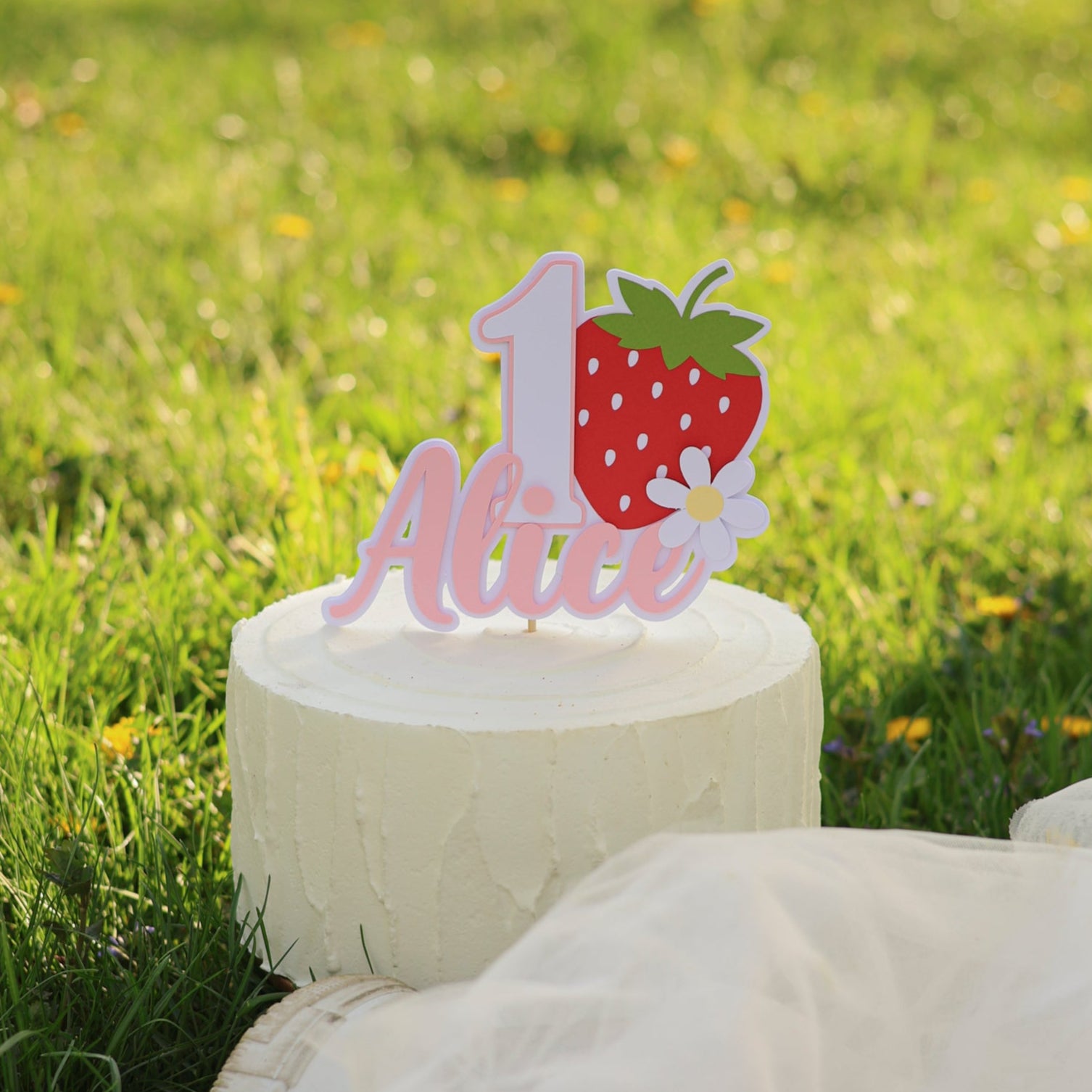 Strawberry Birthday Cake Topper My berry first Birthday party