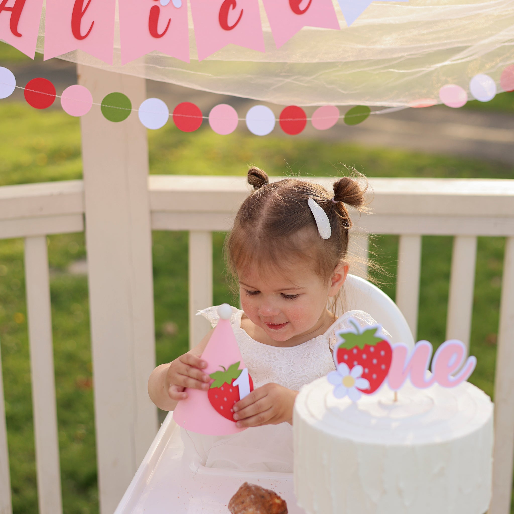 First Birthday Party Decorations, Cake Topper, Party Hat