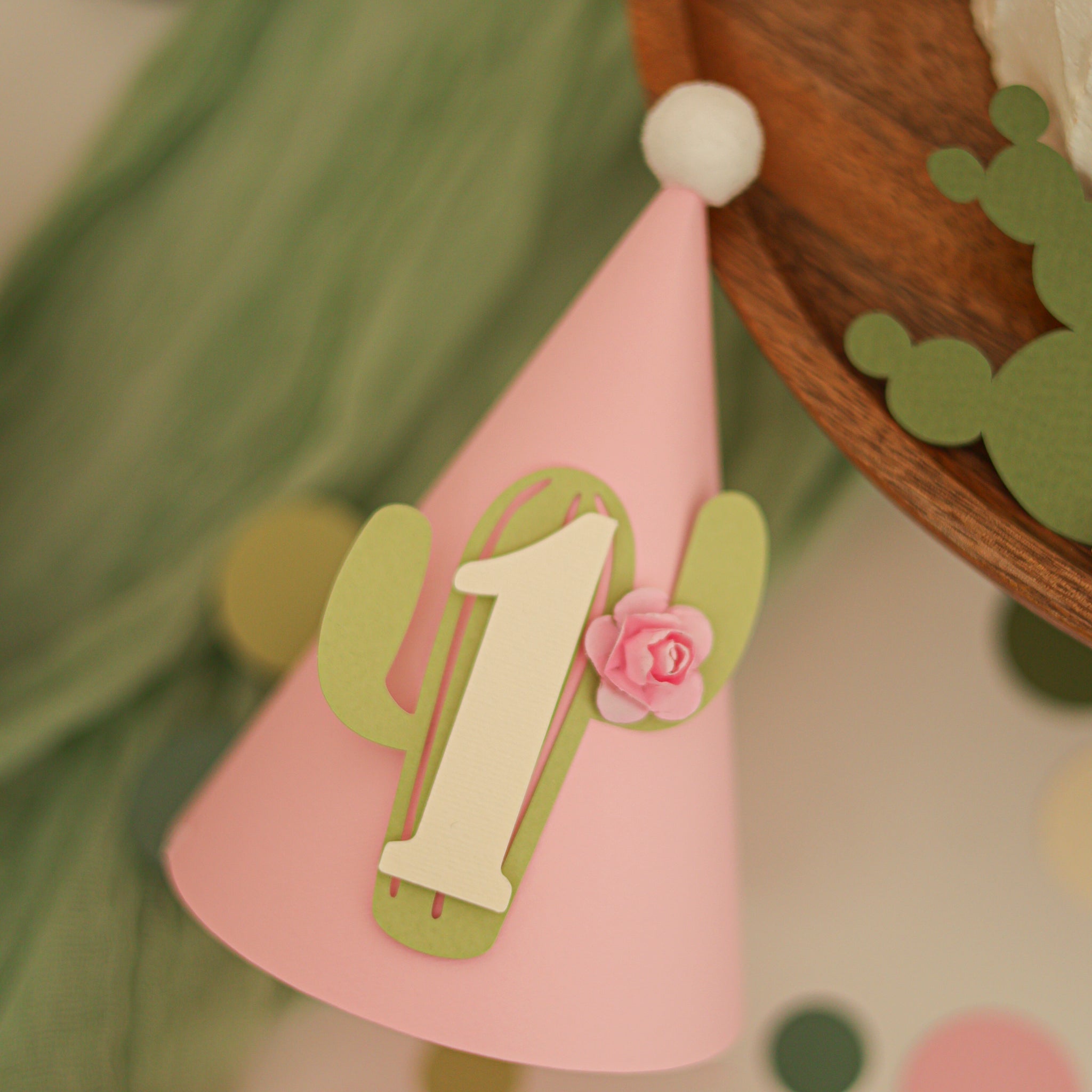 One Prickly Pair Party Hat, Cactus First Birthday, Twin Girls Birthday