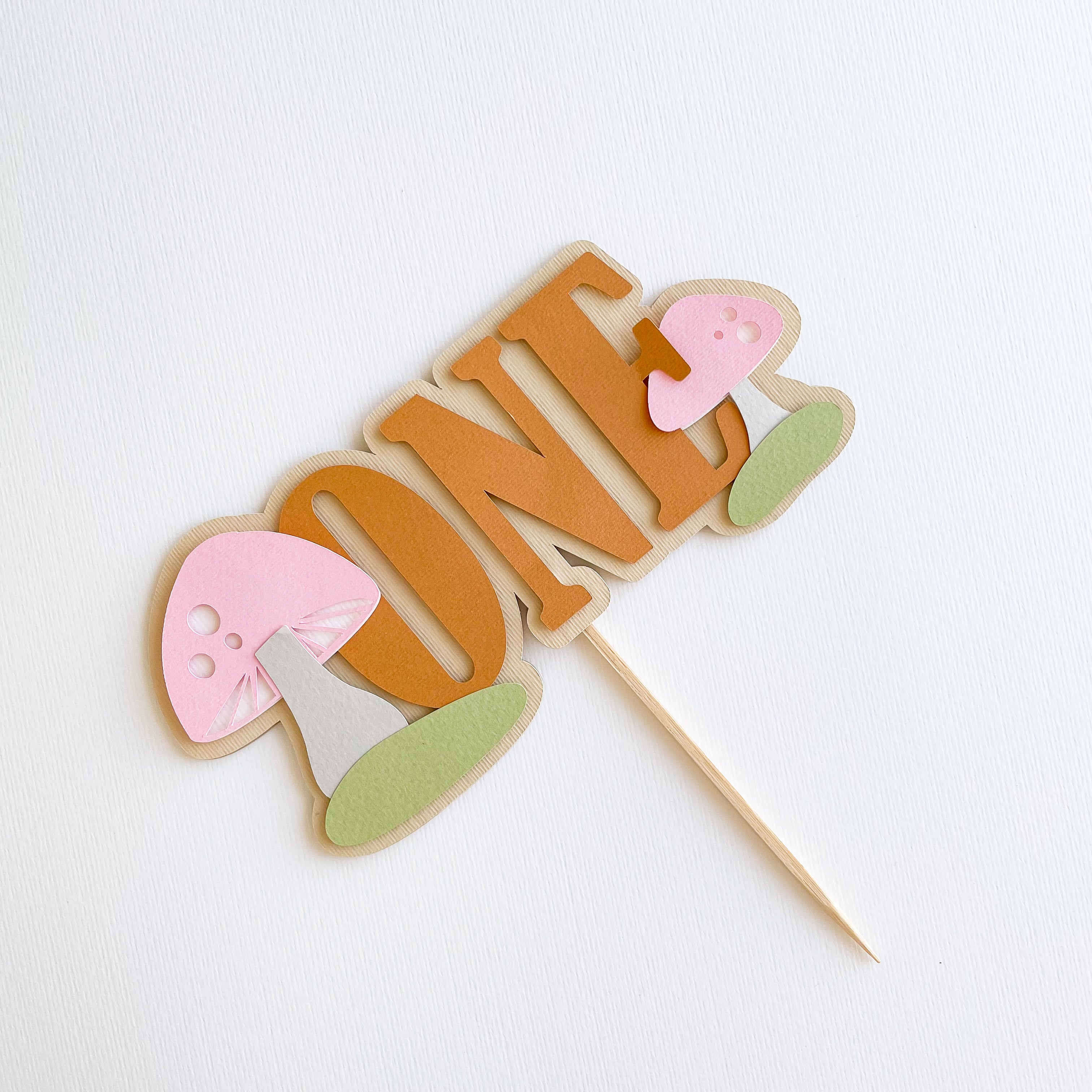 Mushroom Birthday Party Cake Topper Toadstool First Birthday Decorations Woodland Themed Mushroom and Fairy Forest Birthday Baby Earthy