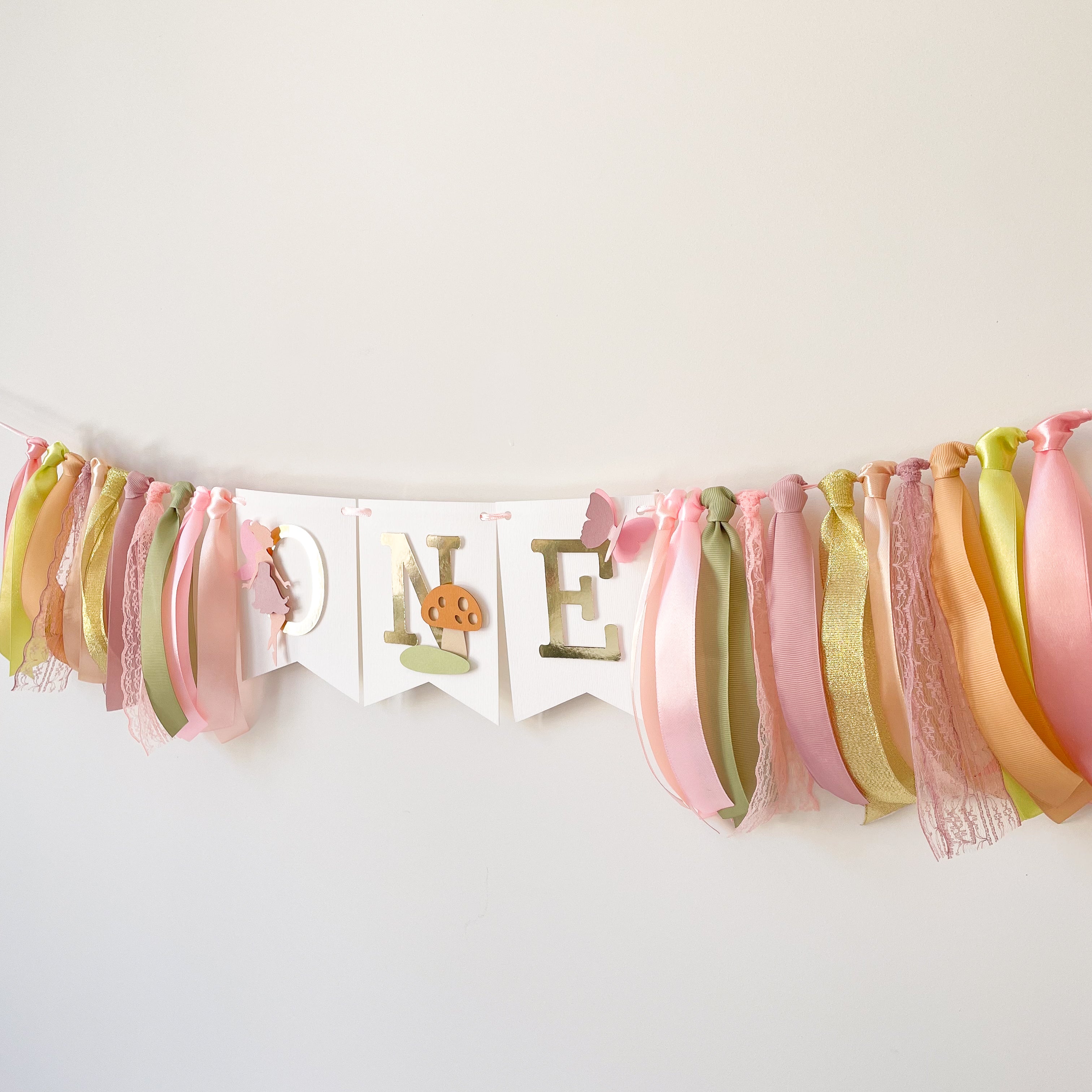 Fairy 1st Birthday Party Decorations Fairy Garden Highchair Banner