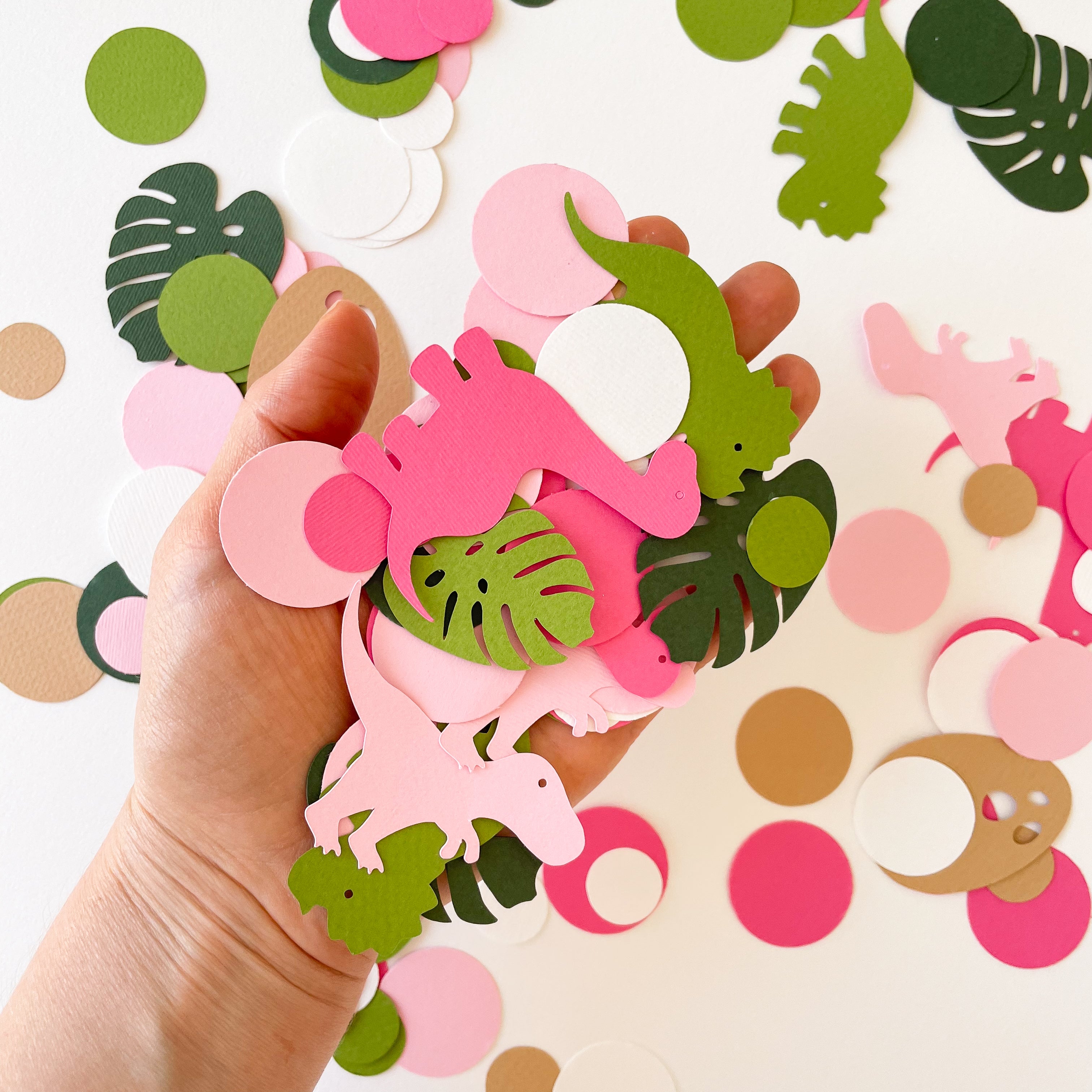 Dinosaur Girl Confetti Dinosaur 1st Birthday Decorations Dino Baby Shower Table Cutouts