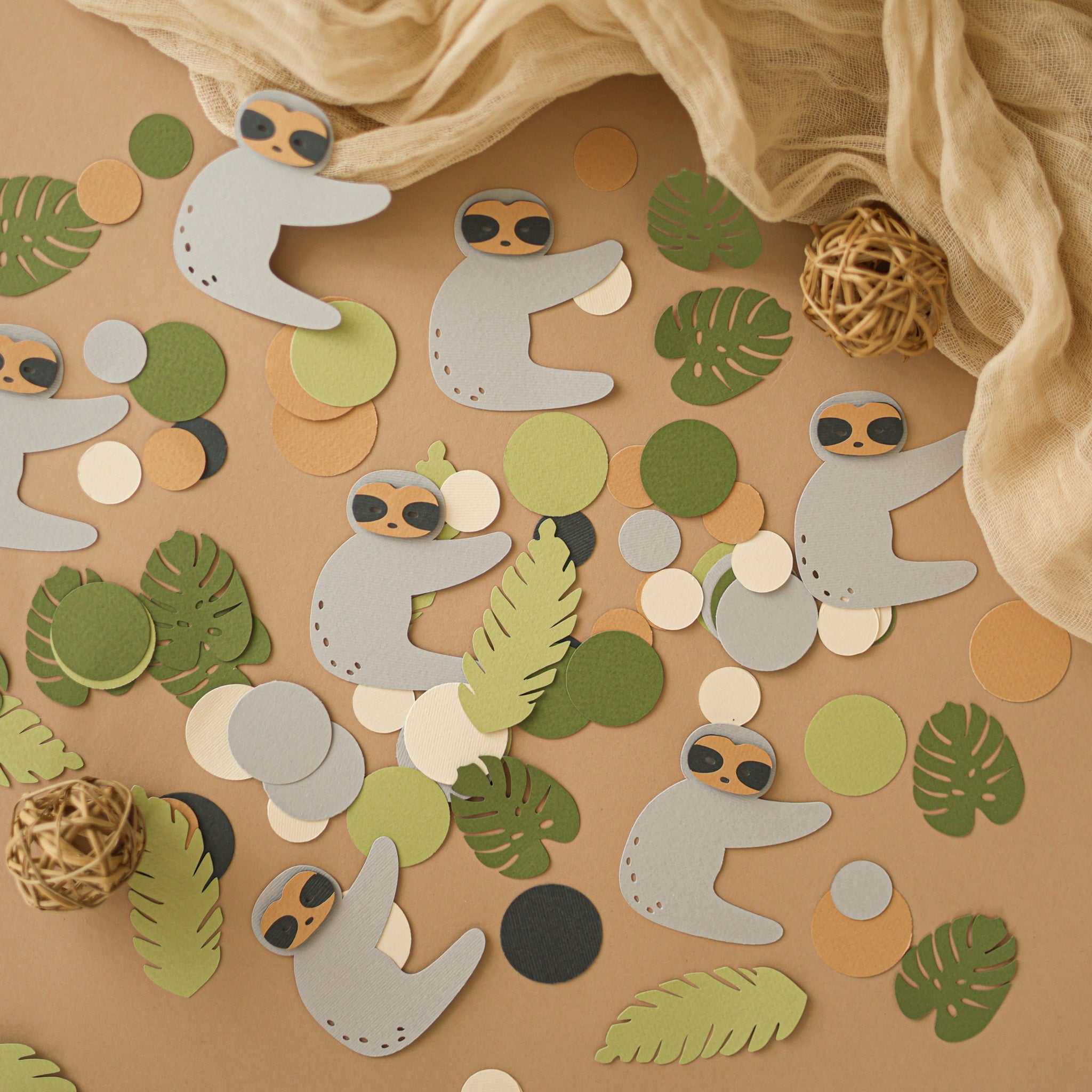 sloth birthday confetti, sloth baby shower confetti, sloth party confetti, sloth party table decor, cute sloth sprinkles