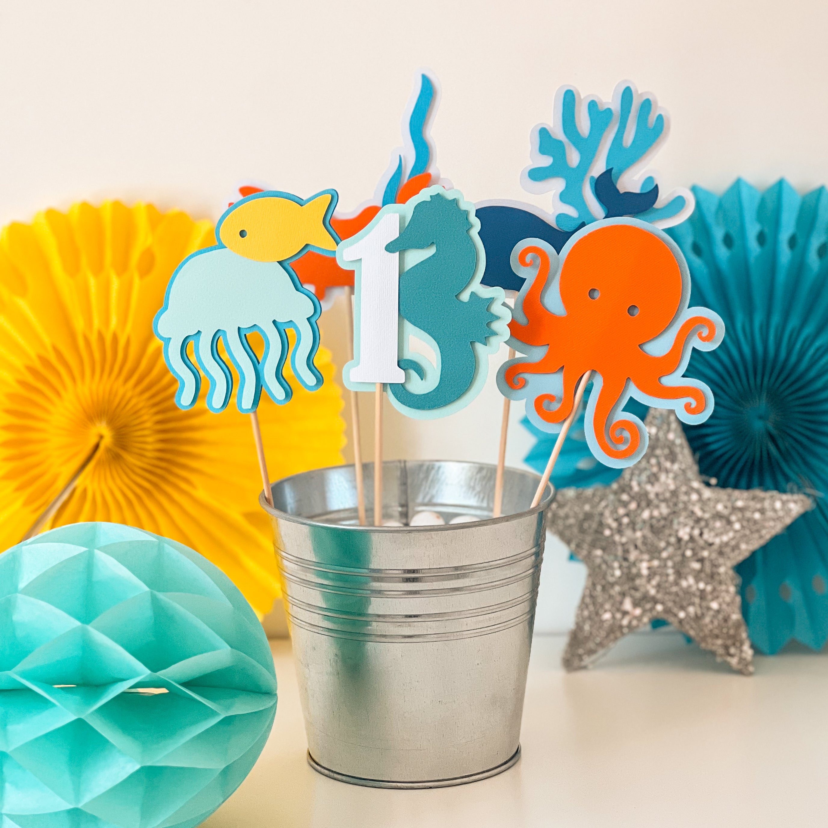 open lace back dress Under the Sea Centerpieces Ocean theme Ocean Animals Birthday party