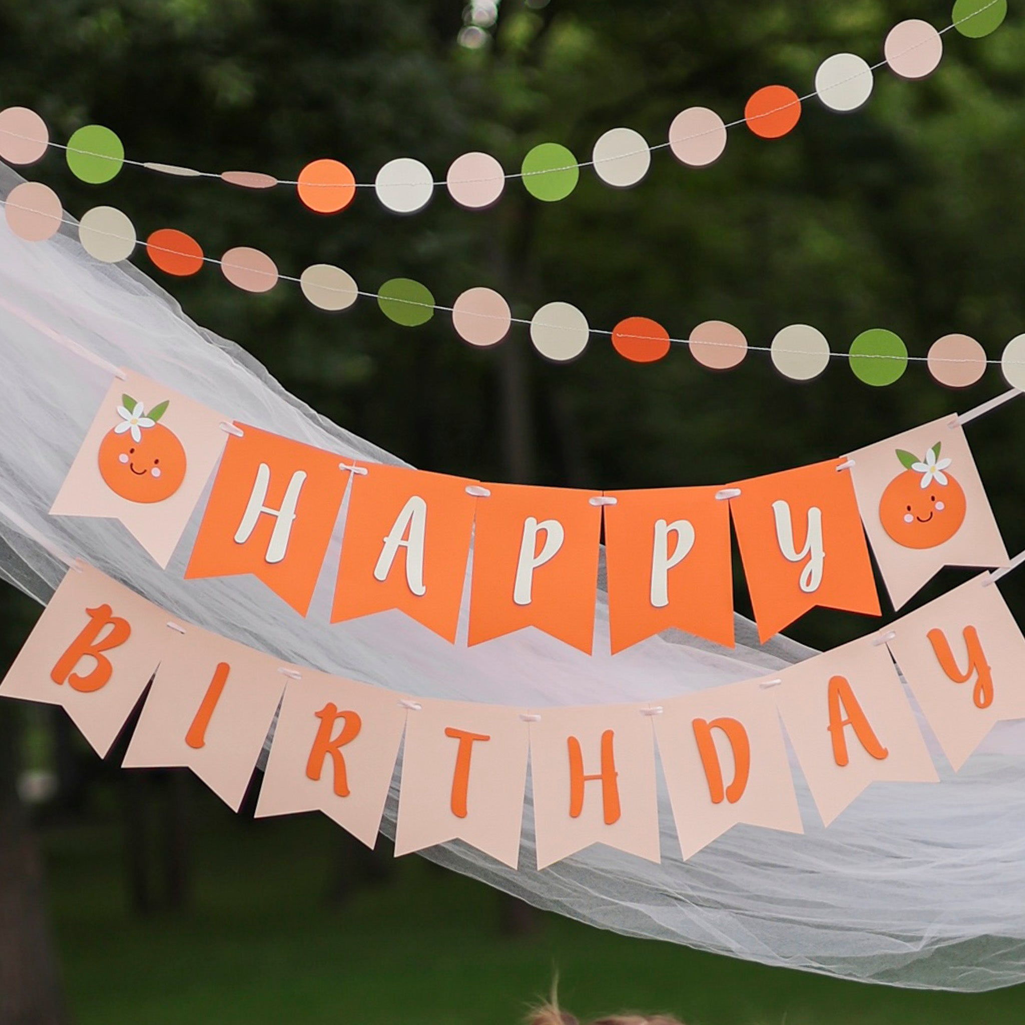 Little Cutie Orangen-Themen Banner – Niedliches Babyparty-Deko-Set, 203 Cm Lang, Für 1. Geburtstag & Mottopartys
