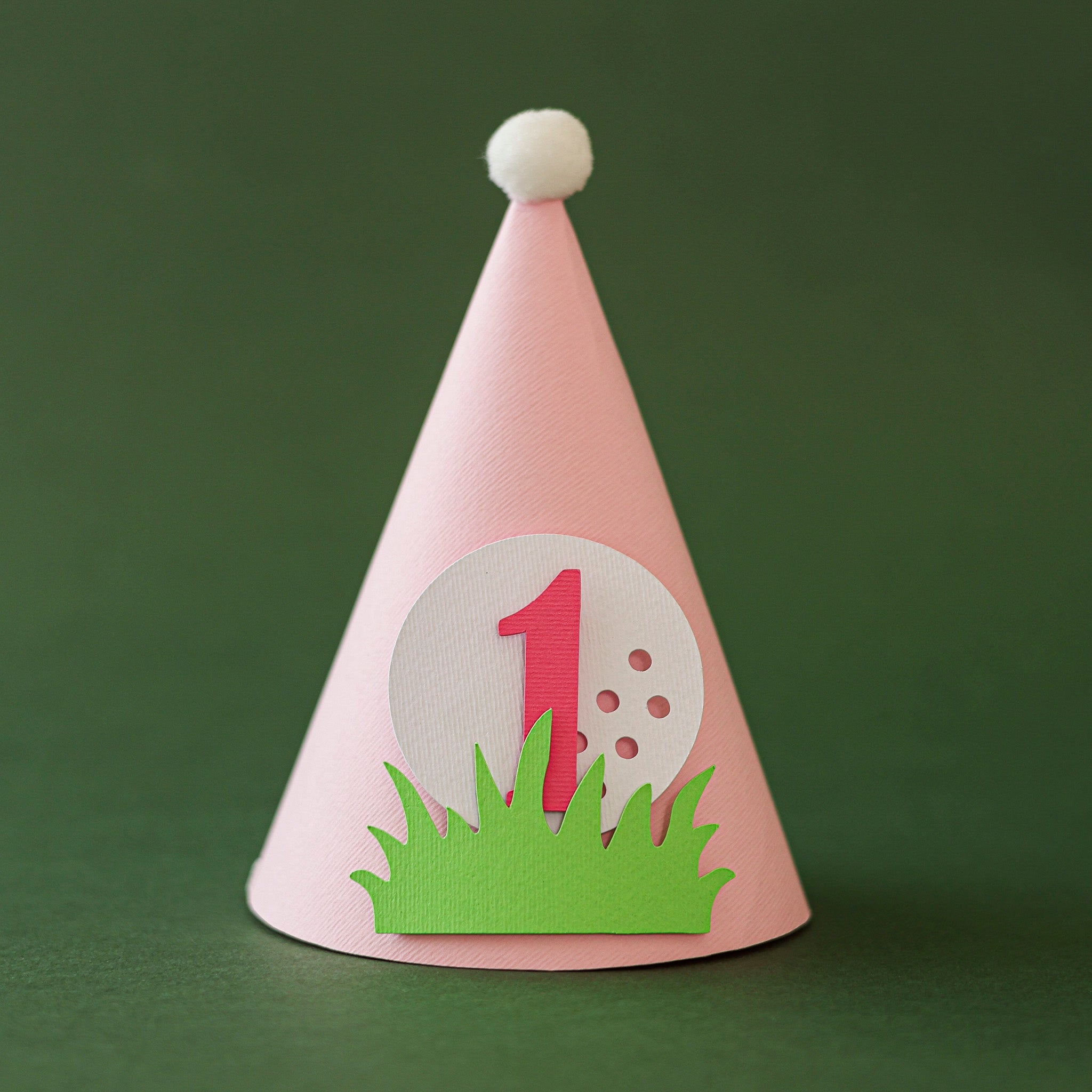 Pink Golf Hole in One 1st Birthday Hat | Baby Girl Party & Smash Cake