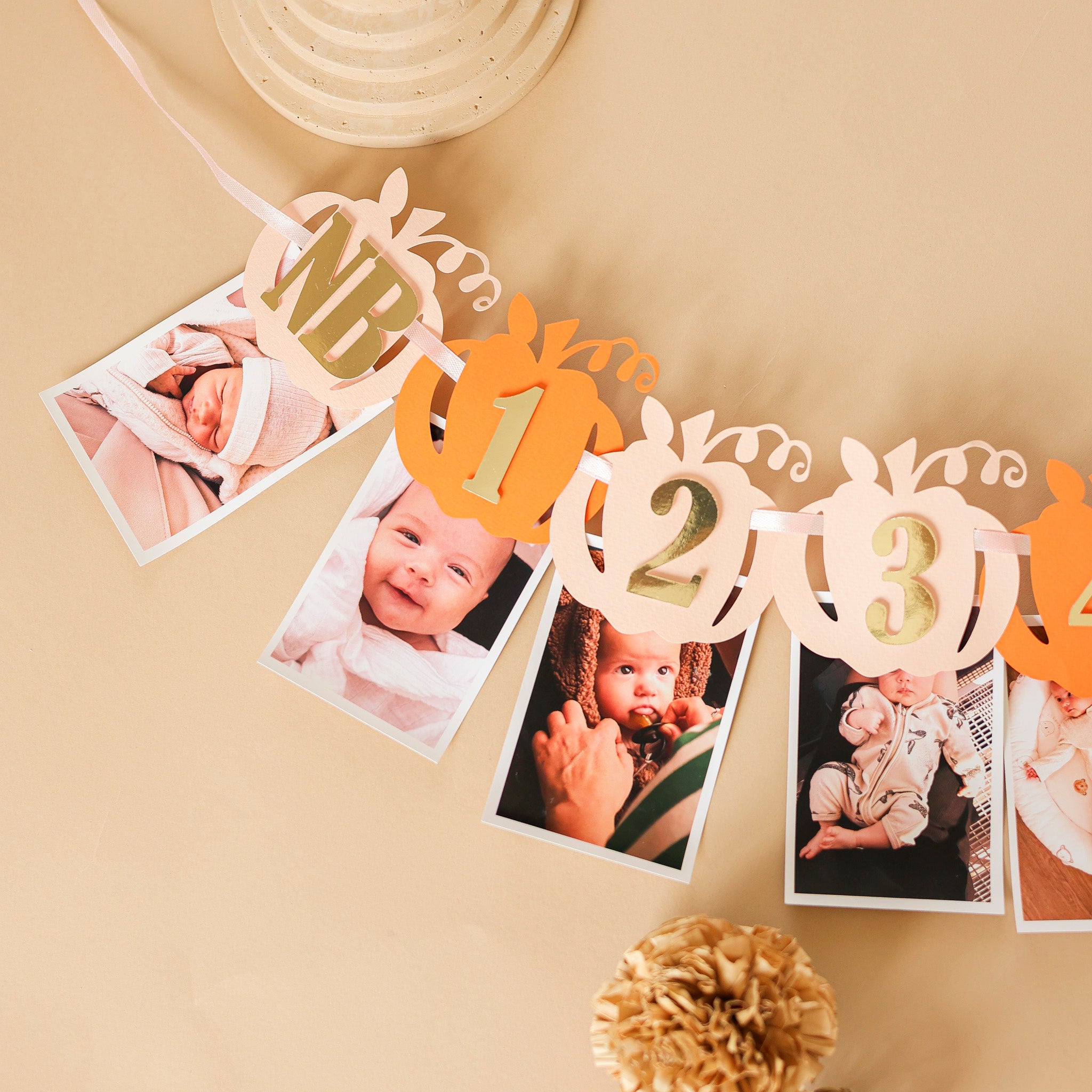 Little Pumpkin 1st Birthday Photo Banner - Fall Party Decor