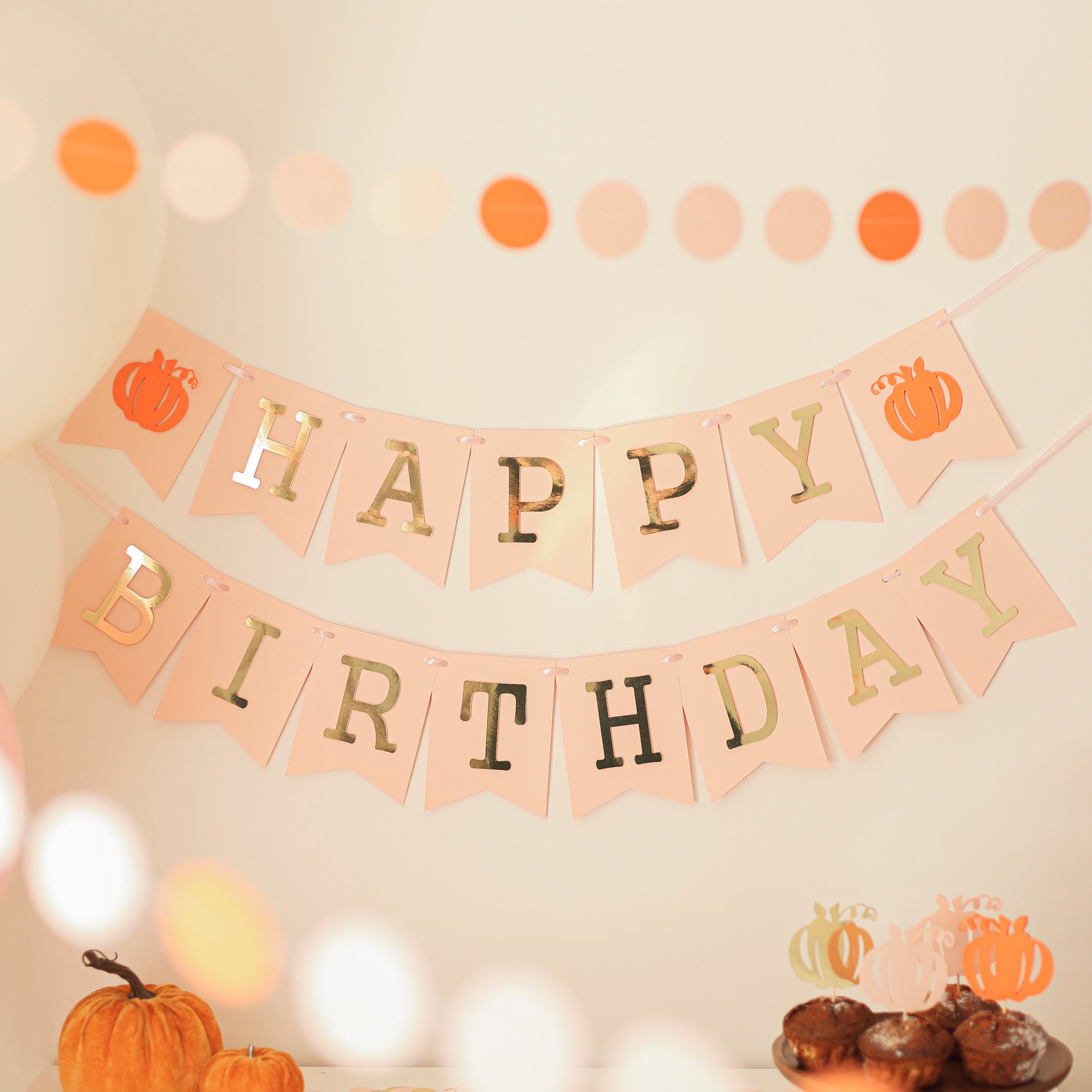Little Pumpkin 1st Birthday Banner - Fall Girl Party Decorations