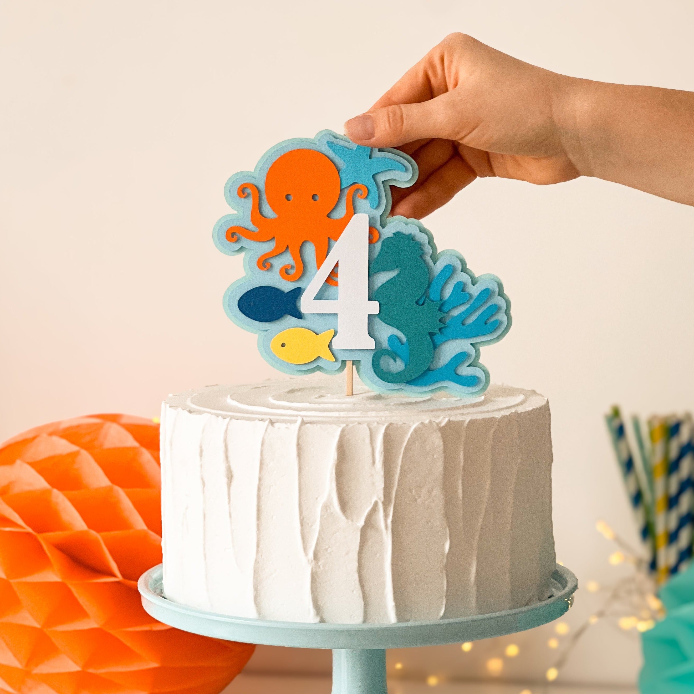 Under The Sea Cake Topper Ocean theme Birthday Aquarium Birthday party