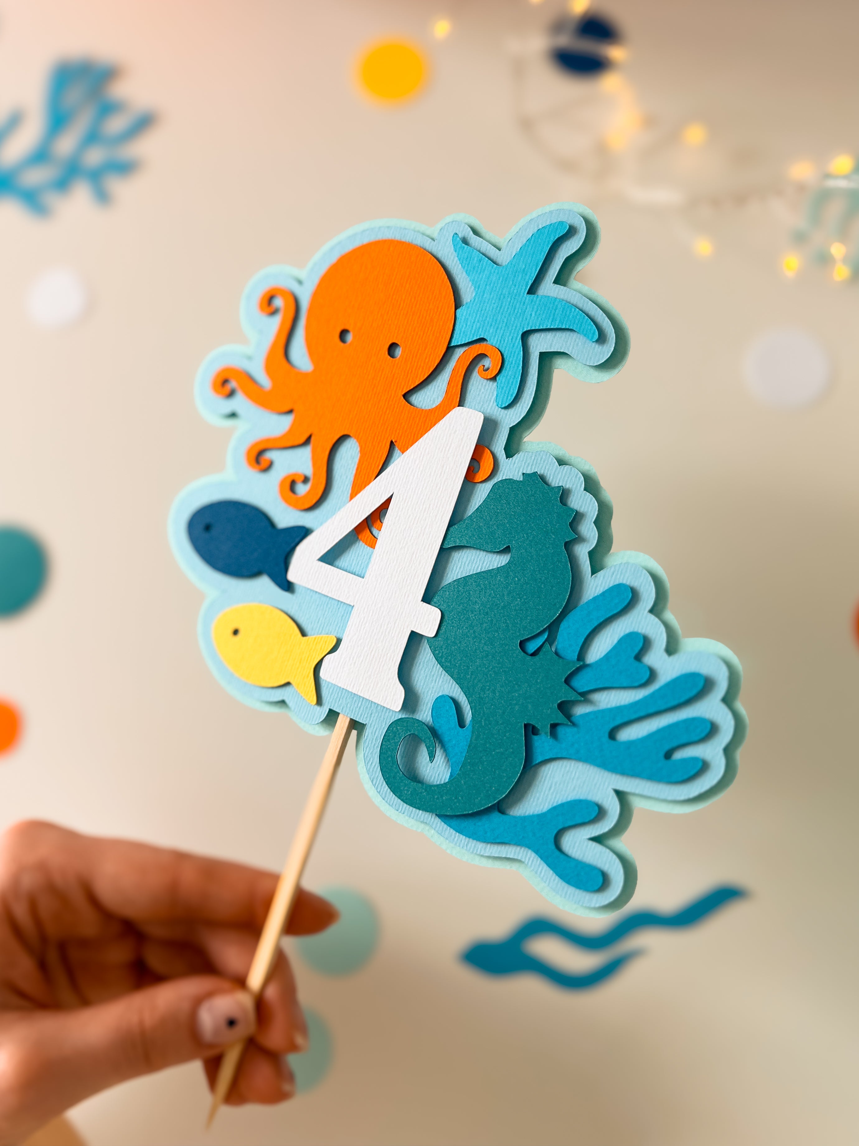 Under The Sea Cake Topper Ocean theme Birthday Aquarium Birthday party