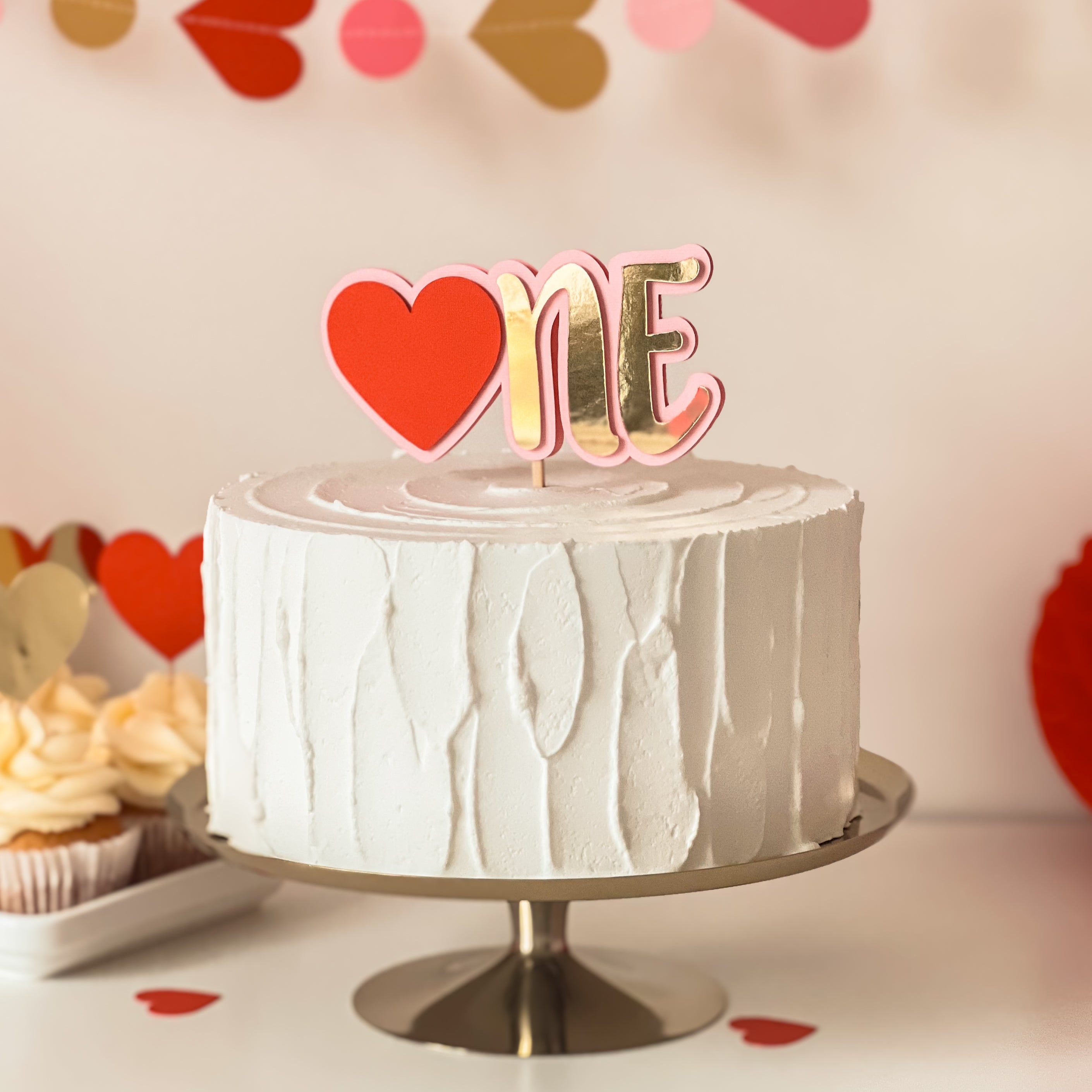 Sweetheart Cake TopperOur Sweetheart is Turning One Birthday Cake Topper Valentines Day 1st Birthday Party Decorations Heart First Birthday Sweetheart is One