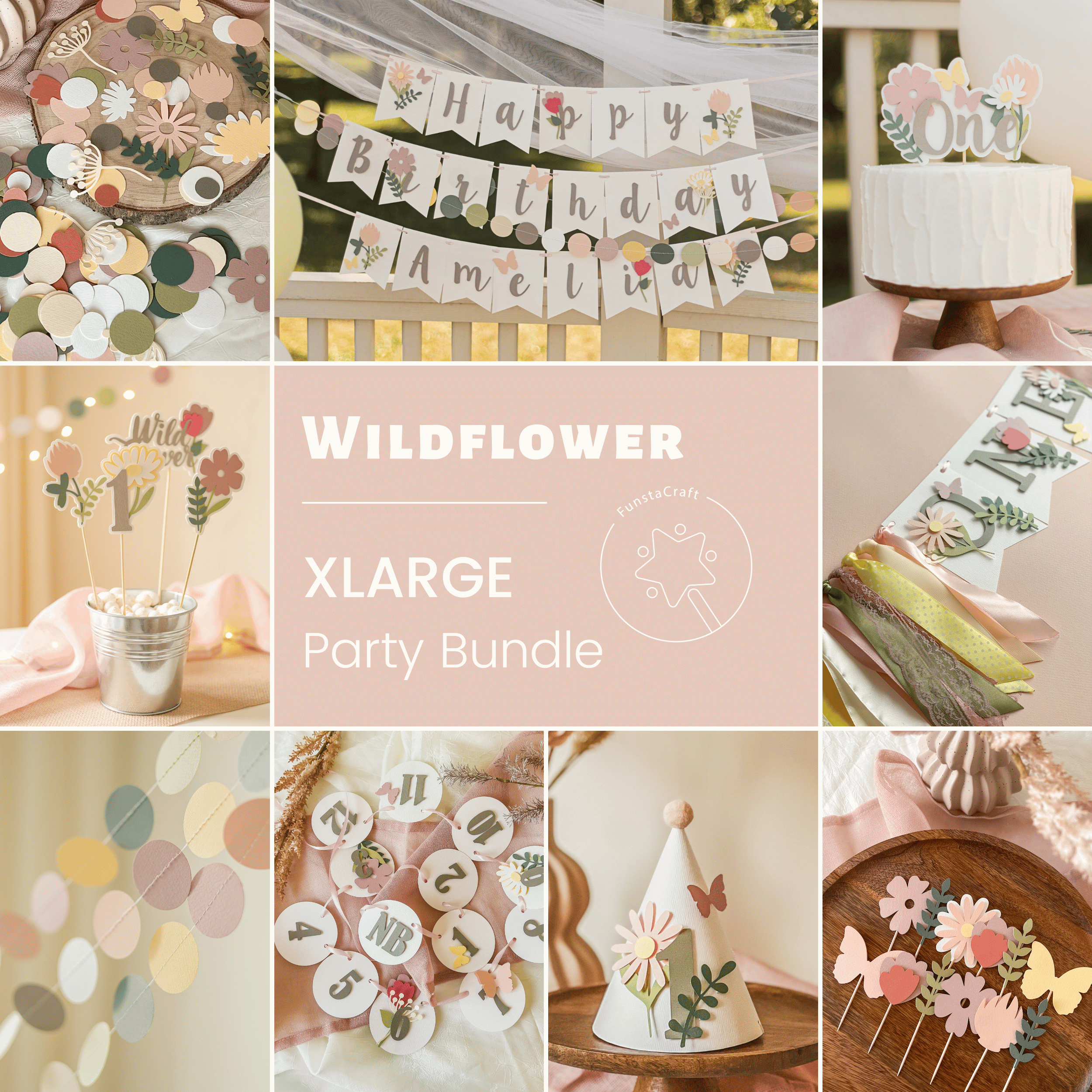 Wildflower Birthday Bundle, Wild and Onederful 1st Birthday Decorations