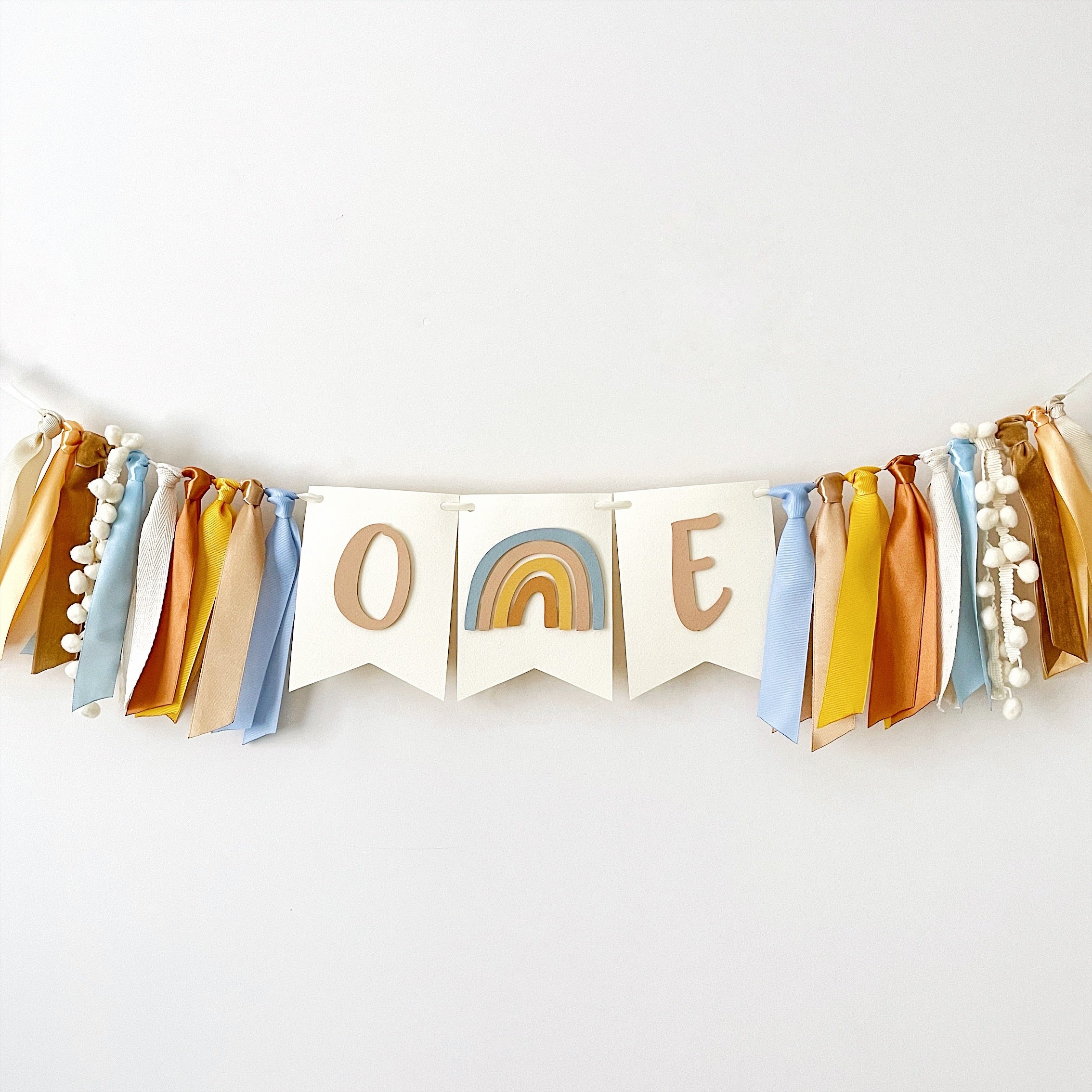 Boy Boho Rainbow One High Chair Banner