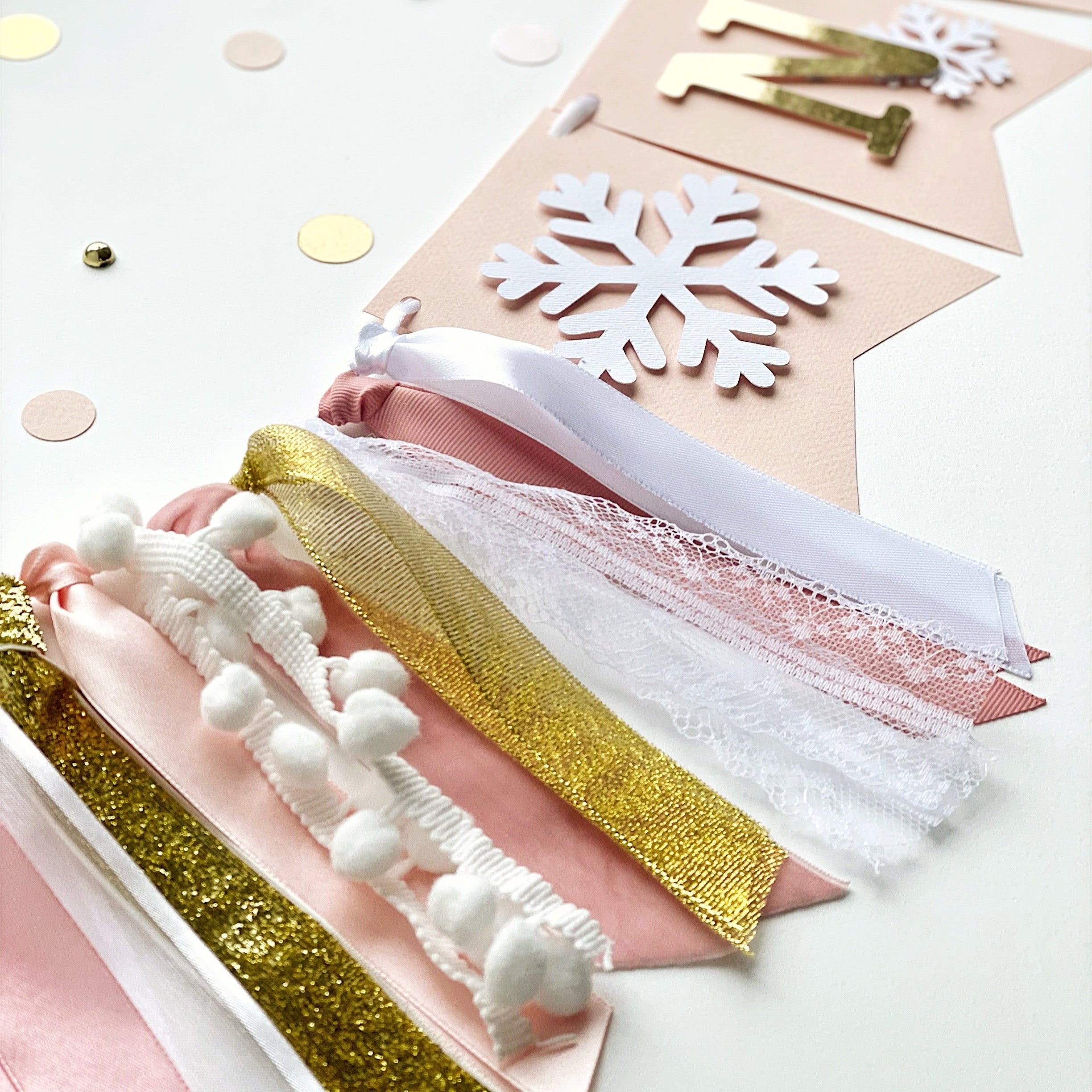 Girl Winter Onederland Highchair Banner Christmas Holiday Birthday Winter Girl Birthday Party Oh What Fun it is to be One Winter Onederland party