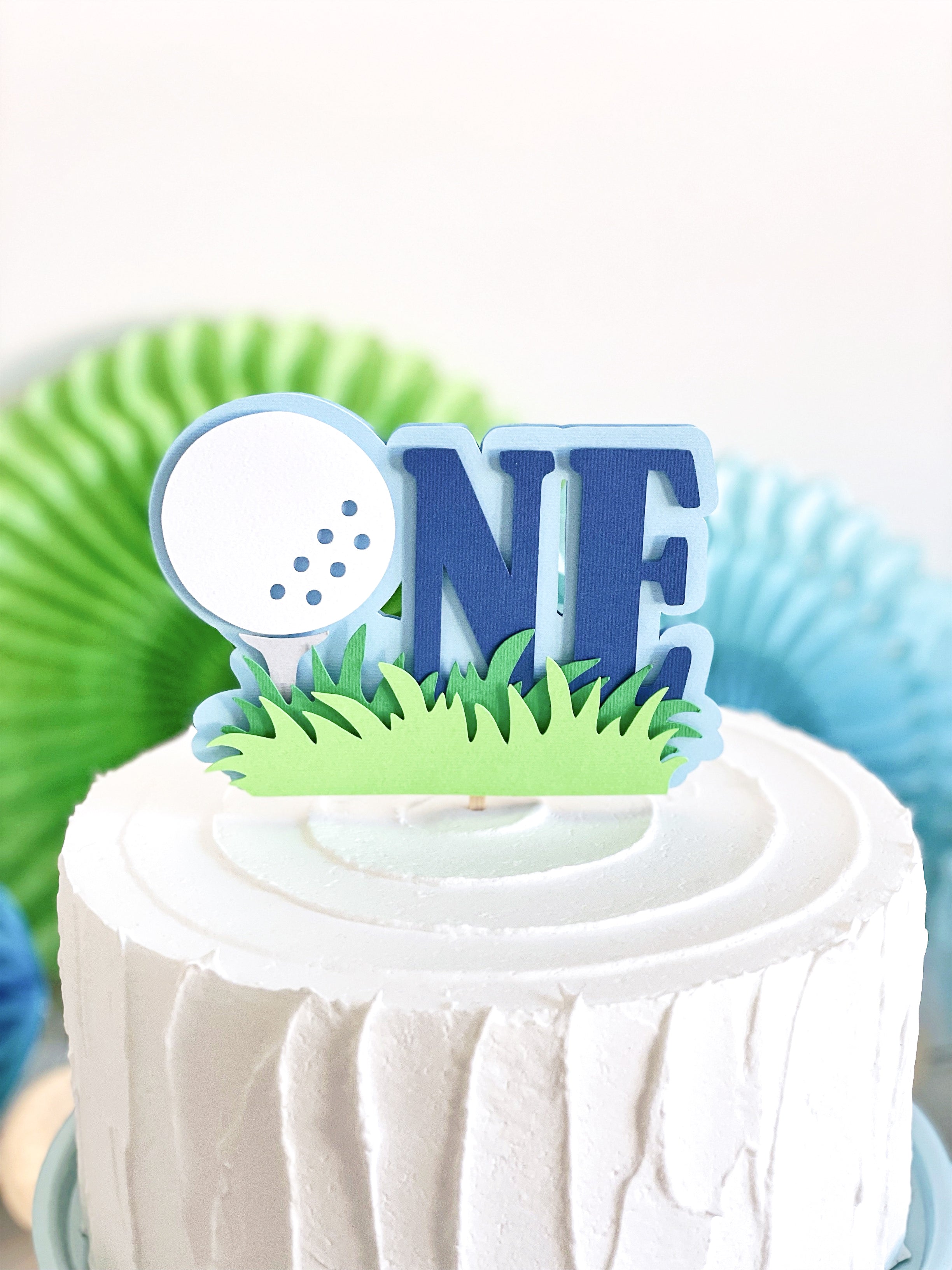 Hole in One Cake Topper Hole in One First Birthday Decor Golf Theme 1st Birthday Party One Golf Cake Topper Boy Cake Smash Let's Par-tee
