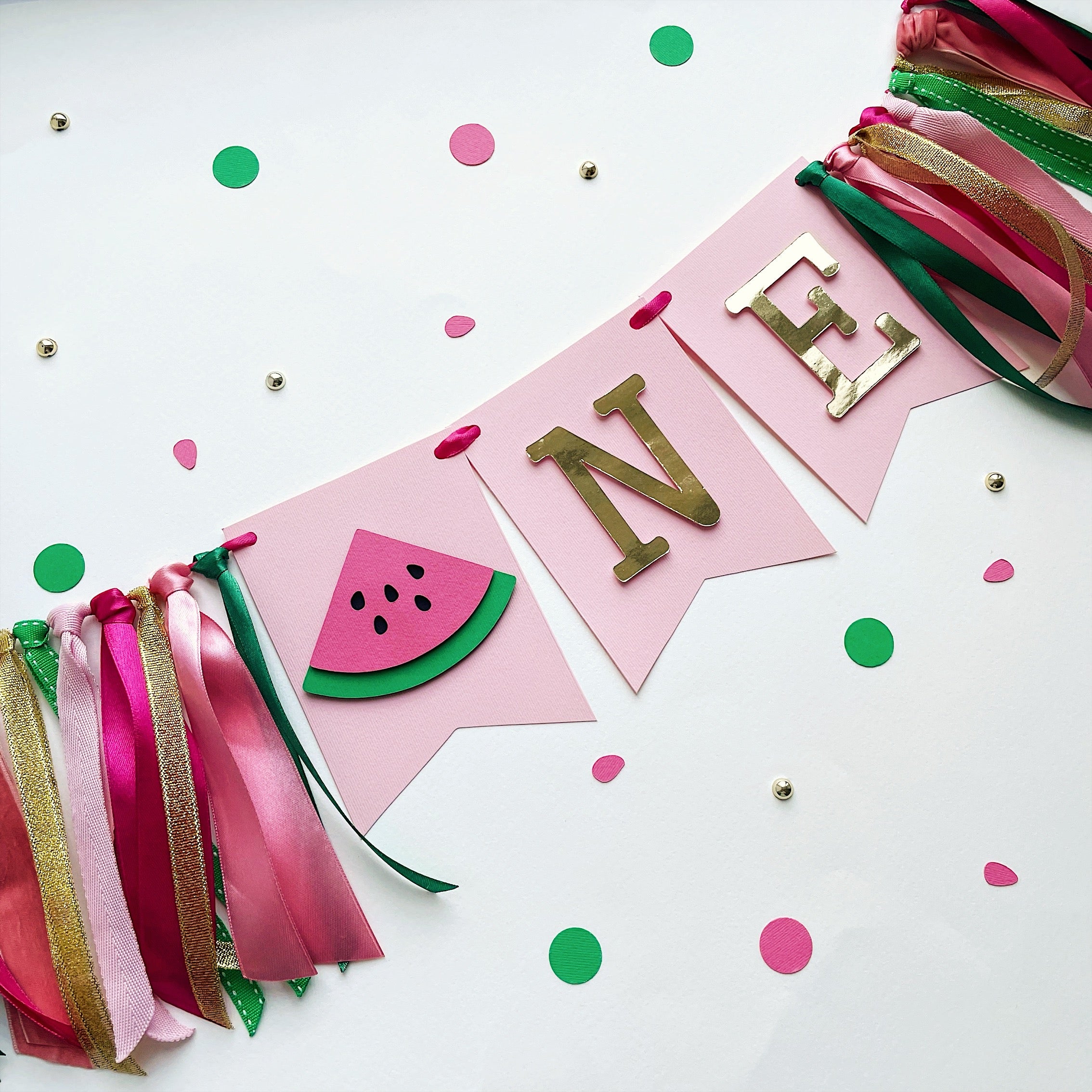 Watermelon One Highchair Banner Watermelon 1st Birthday Decorations Watermelon First Birthday Party Watermelon Themed Party