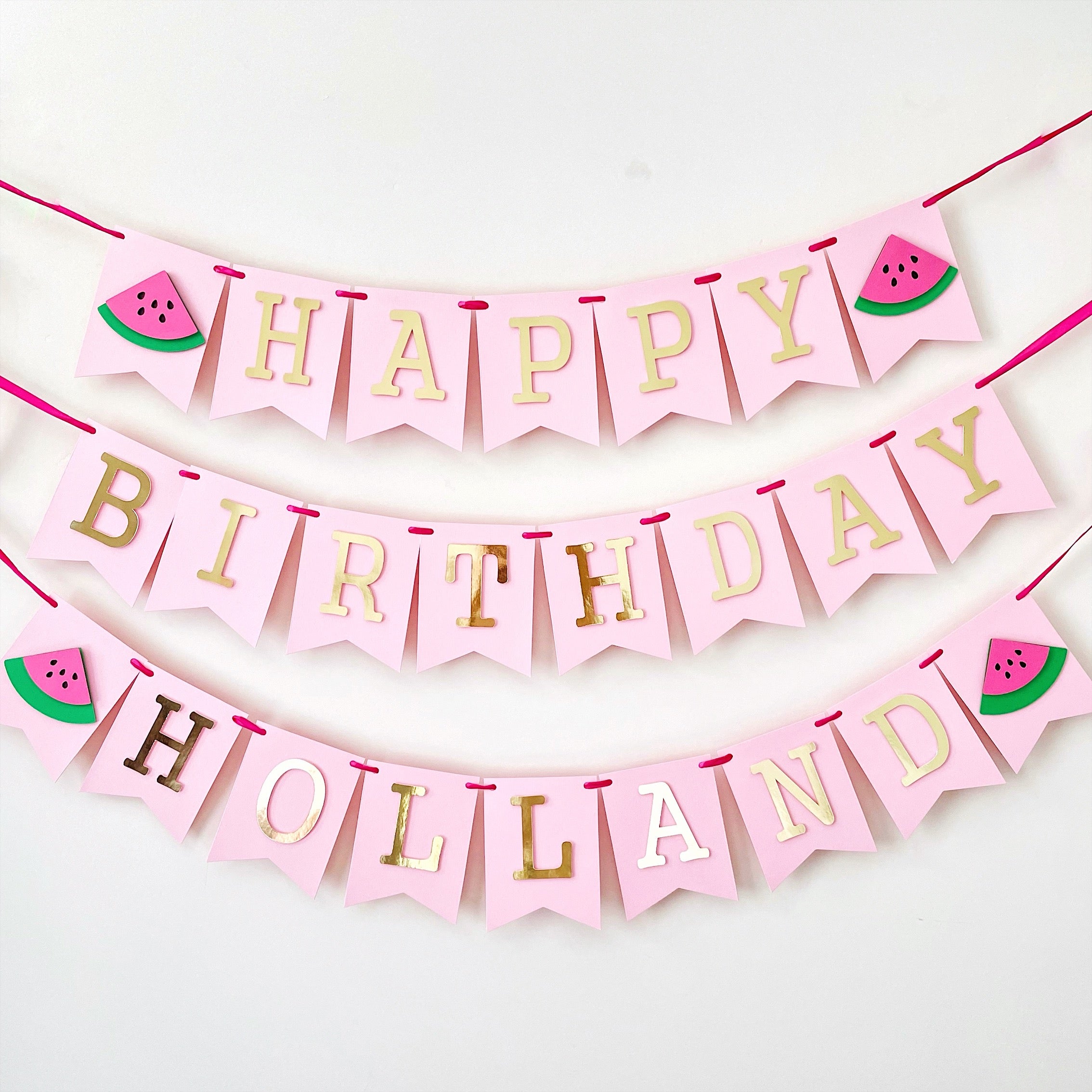 Watermelon Happy Birthday Banner Watermelon Girl 1st Birthday Decorations Happy 1st Birthday Banner Watermelon Birthday Party Supply by FunstaCraft Girl Watermelon Birthday