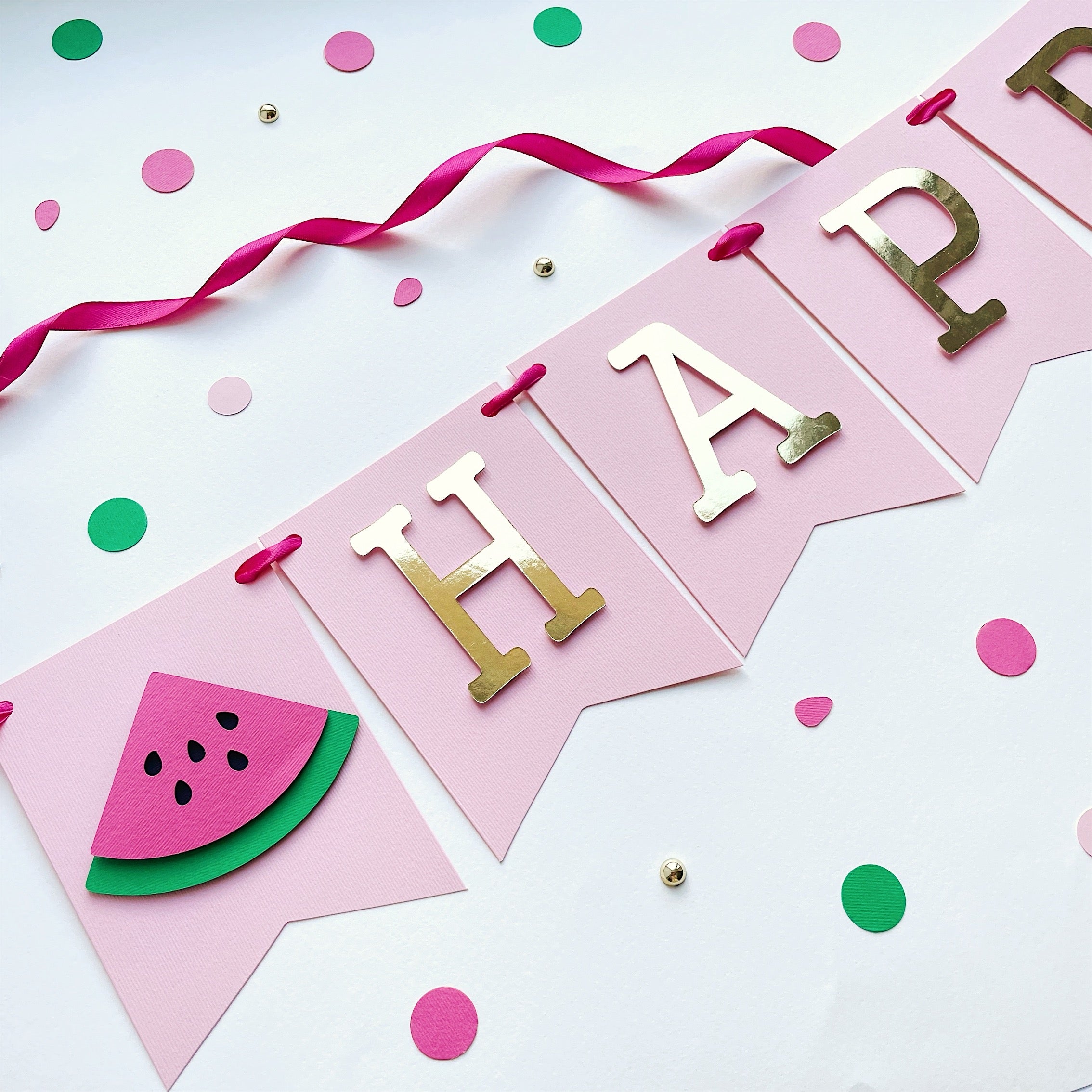 Watermelon Happy Birthday Banner Watermelon Girl 1st Birthday Decorations Happy 1st Birthday Banner Watermelon Birthday Party Supply by FunstaCraft Girl Watermelon Birthday